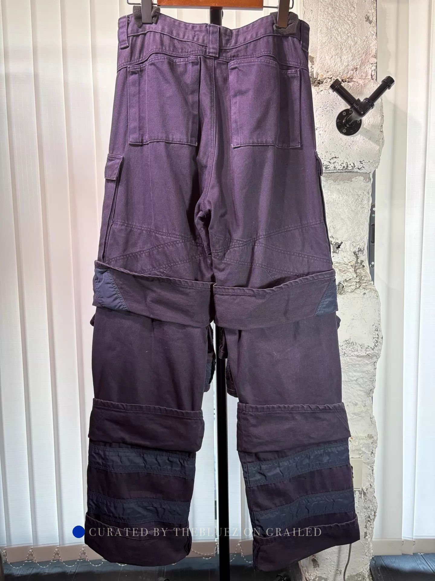 Y/Project Layered Distressed Cargo Pants in Eggplant Size US 28 / EU 44 - 2 Thumbnail
