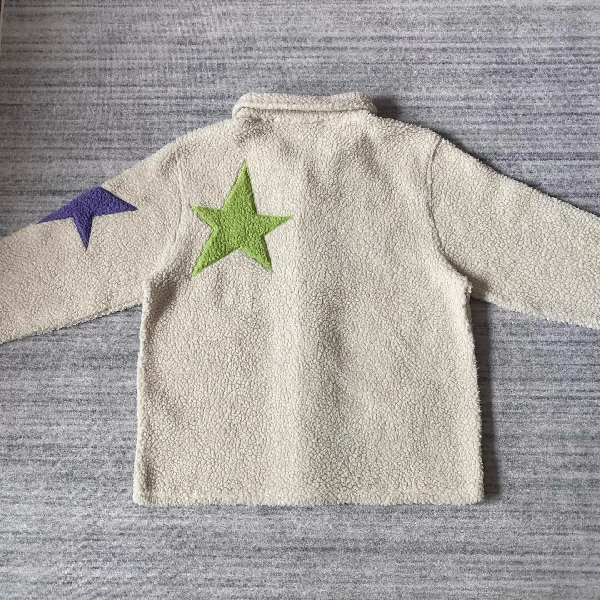 Marc Jacobs Star Embroidered Fleece Jacket in Beige Size US L / EU 52-54 / 3 - 3 Thumbnail