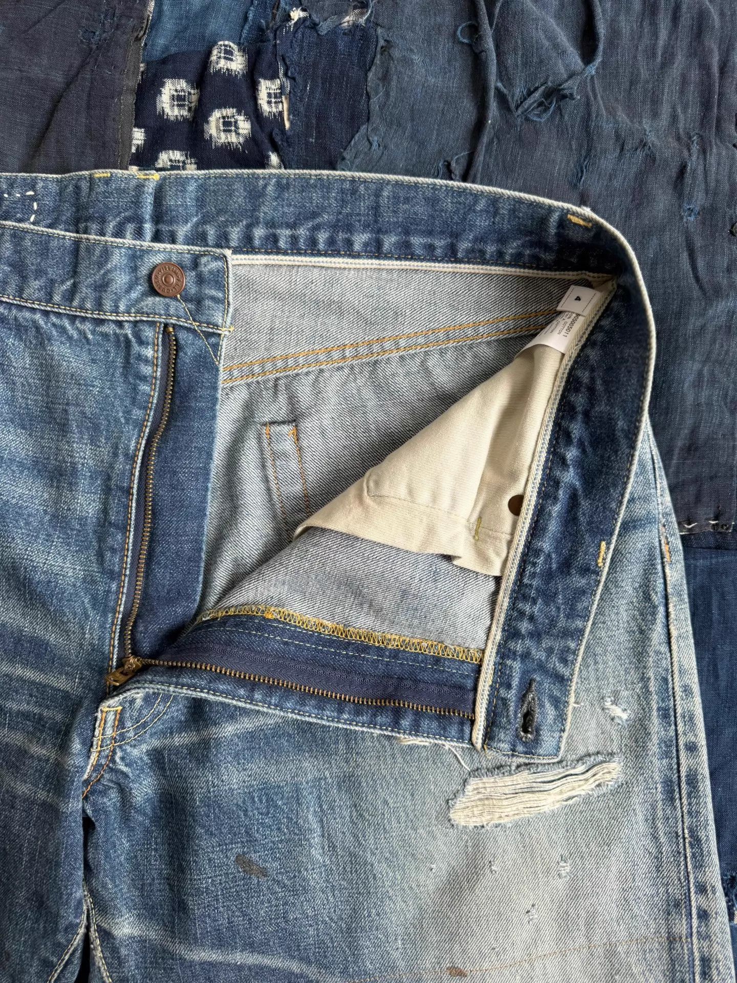 Visvim Unique Tacked Crash Denim Pants in Blue Size US 34 / EU 50 - 7 Thumbnail