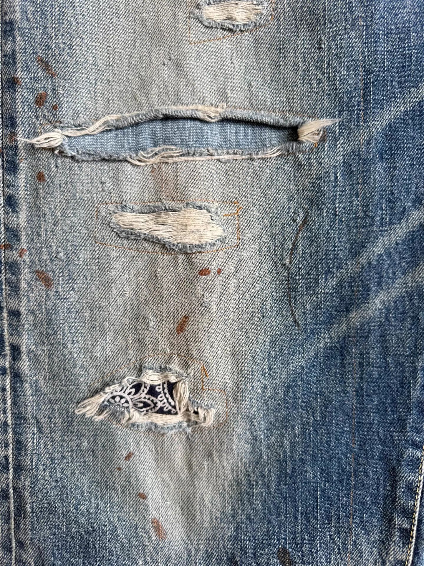 Visvim Unique Tacked Crash Denim Pants in Blue Size US 34 / EU 50 - 4 Thumbnail