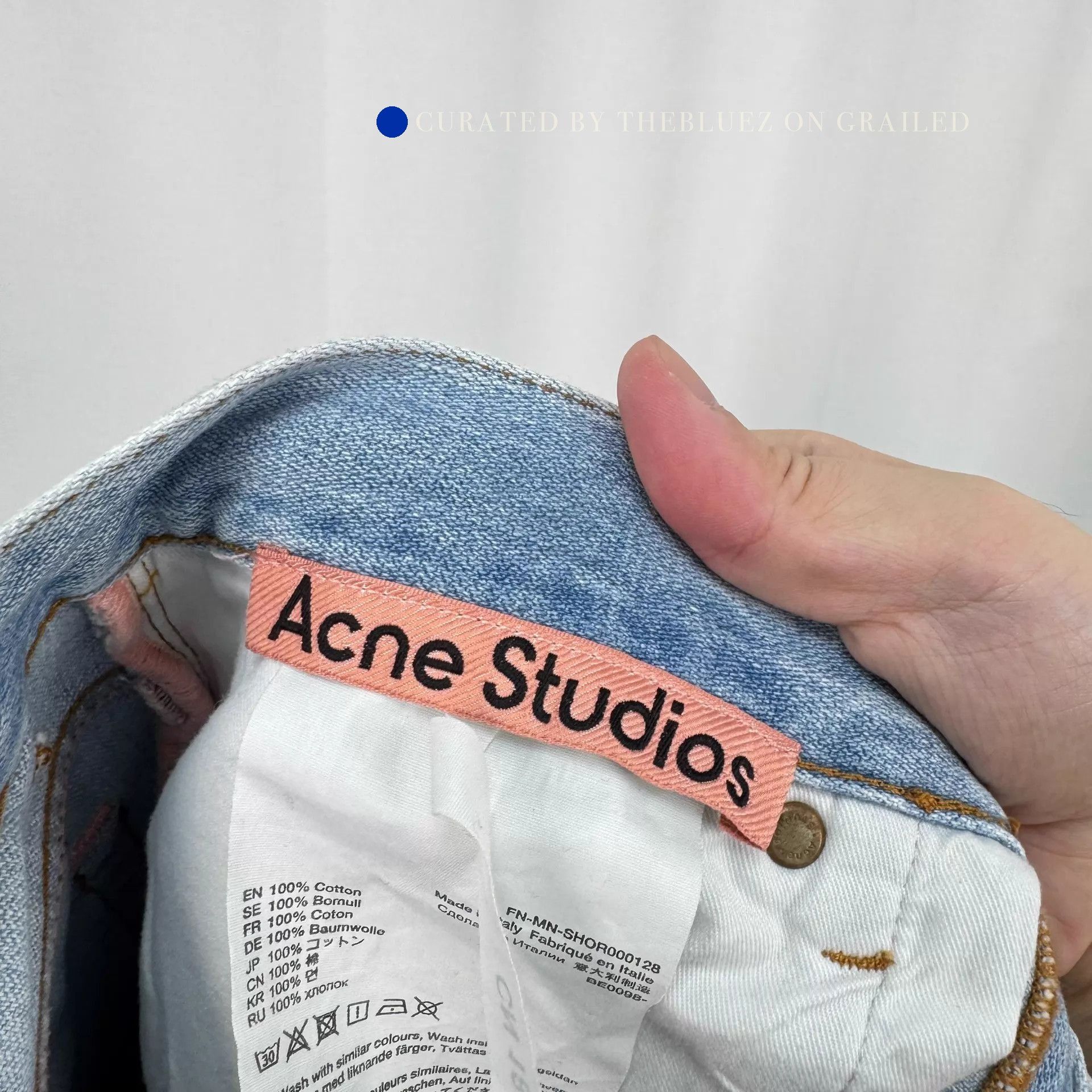 Acne Studios Light Blue Washed Denim 7/8 Shorts Size US 32 / EU 48 - 4 Thumbnail