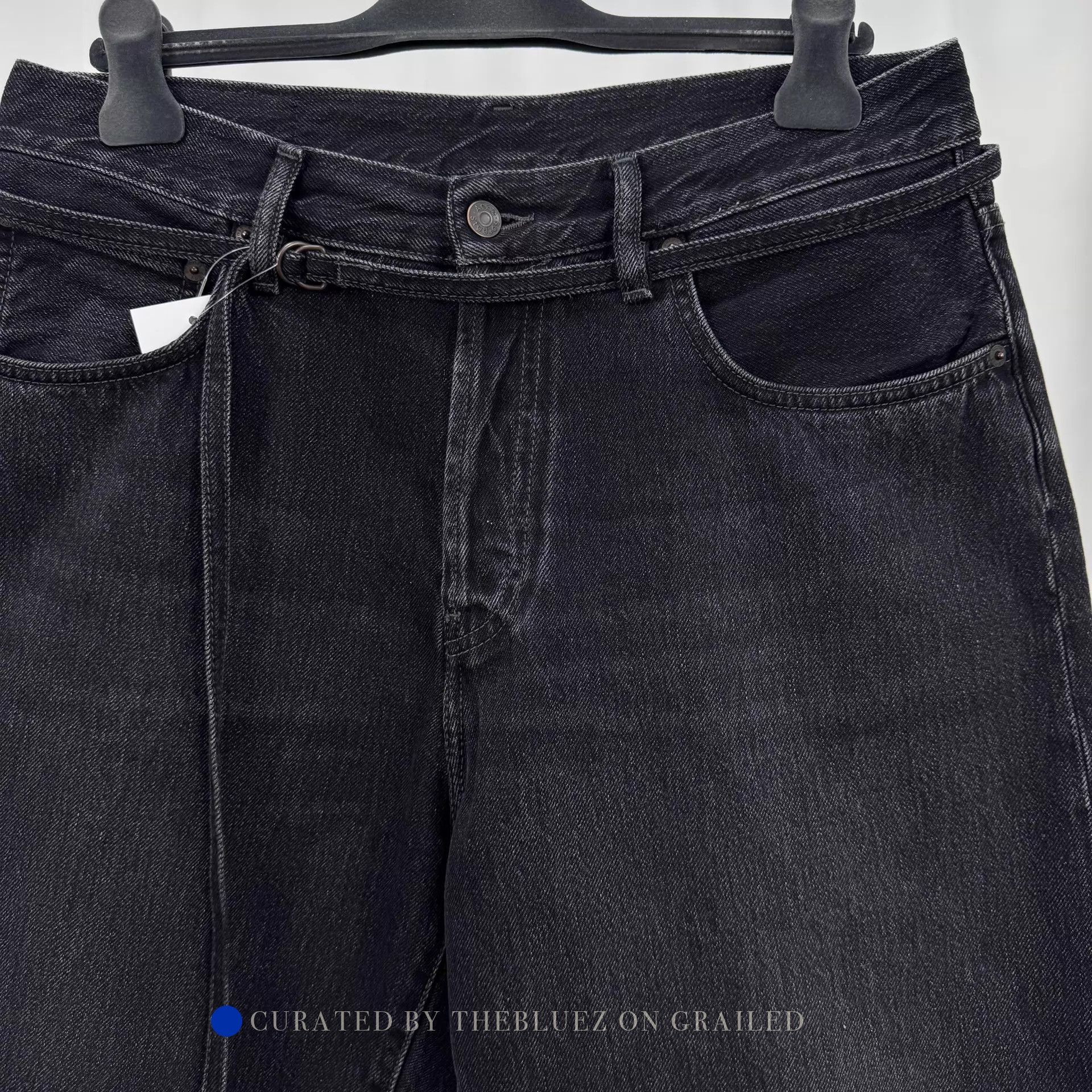 Acne Studios Black Drawstring Jean Shorts Size US 32 / EU 48 - 3 Thumbnail