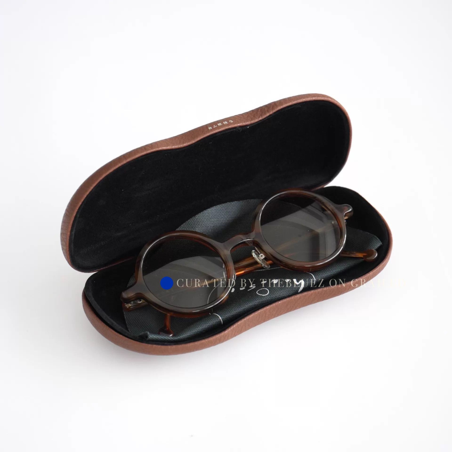 Hakusan Megane Vintage Round Sunglasses in Brown Size ONE SIZE - 7 Thumbnail