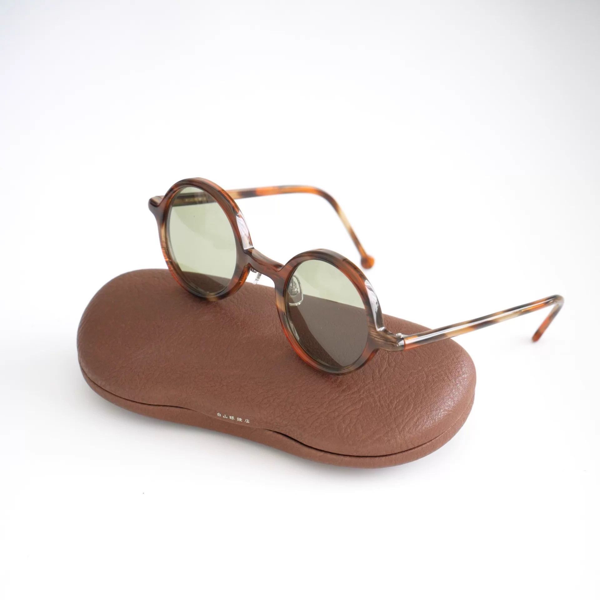 Hakusan Megane Vintage Round Sunglasses in Brown Size ONE SIZE - 3 Thumbnail