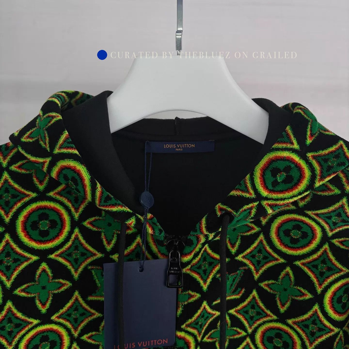 Louis Vuitton Black Floral Hoodie with Tags Size US L / EU 52-54 / 3 - 3 Thumbnail