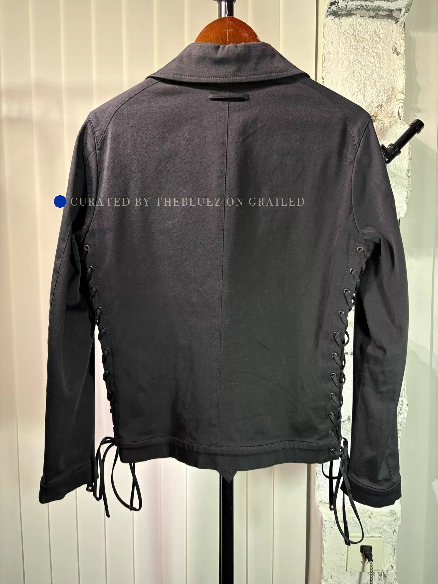 Jean Paul Gaultier 90s Strappy Drawstring Black Jacket Size US S / EU 44-46 / 1 - 2 Thumbnail