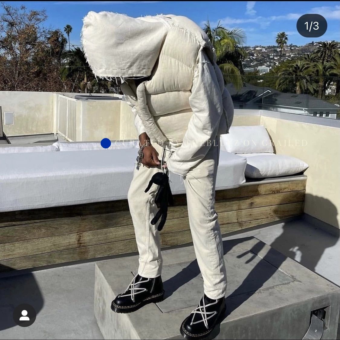 AIREI Hand-stitched Wool Puffer Vest in White Size US S / EU 44-46 / 1 - 6 Thumbnail