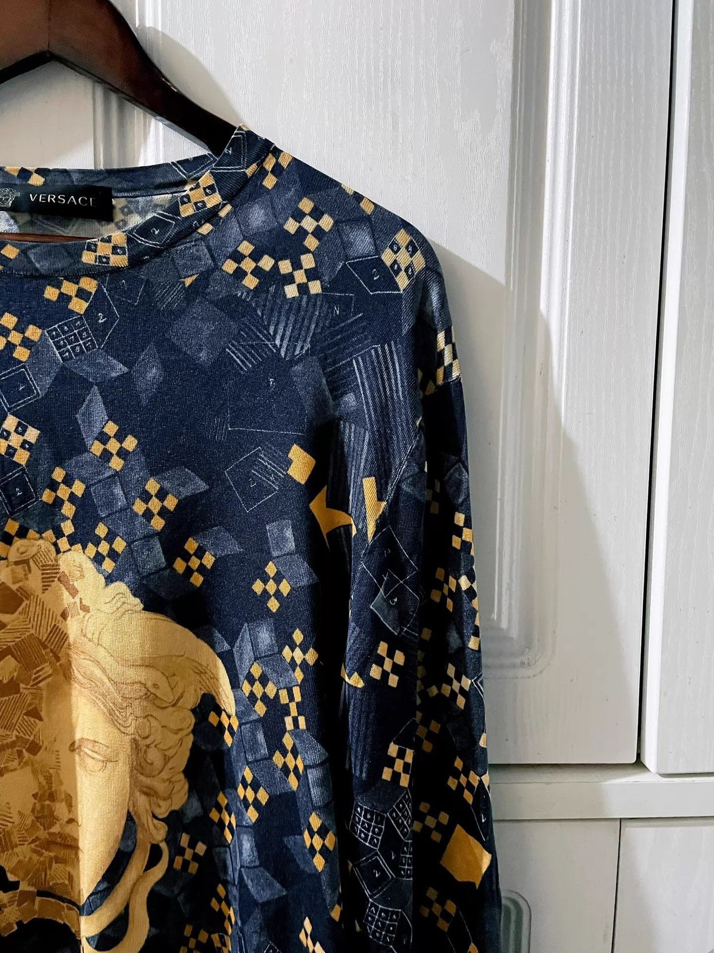 Versace Geo Medusa Print Silk Knit Top Size US L / EU 52-54 / 3 - 4 Thumbnail