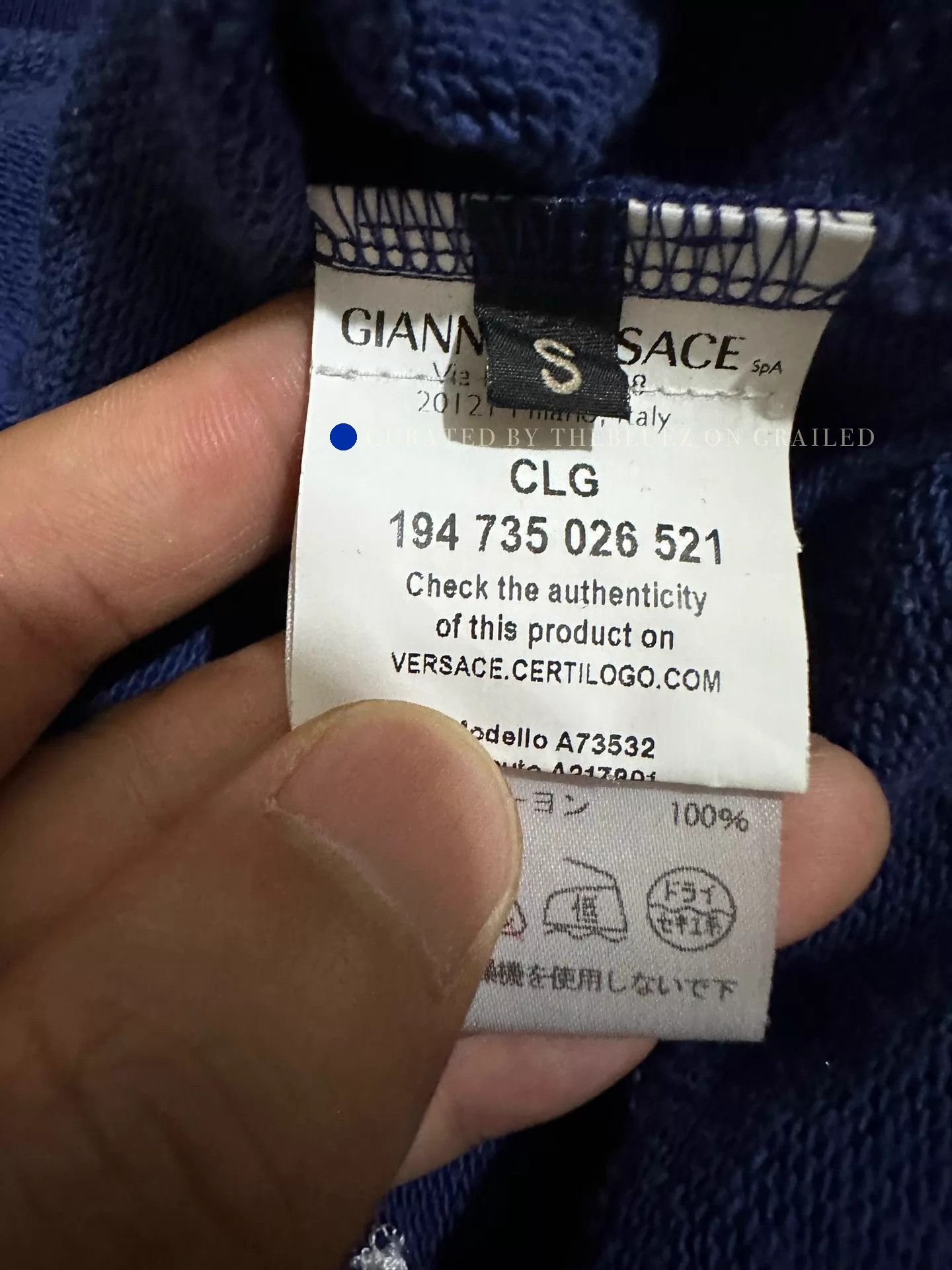 Versace Unique 2-Sided Embroidered Sweatshirt in Blue Size US S / EU 44-46 / 1 - 6 Thumbnail