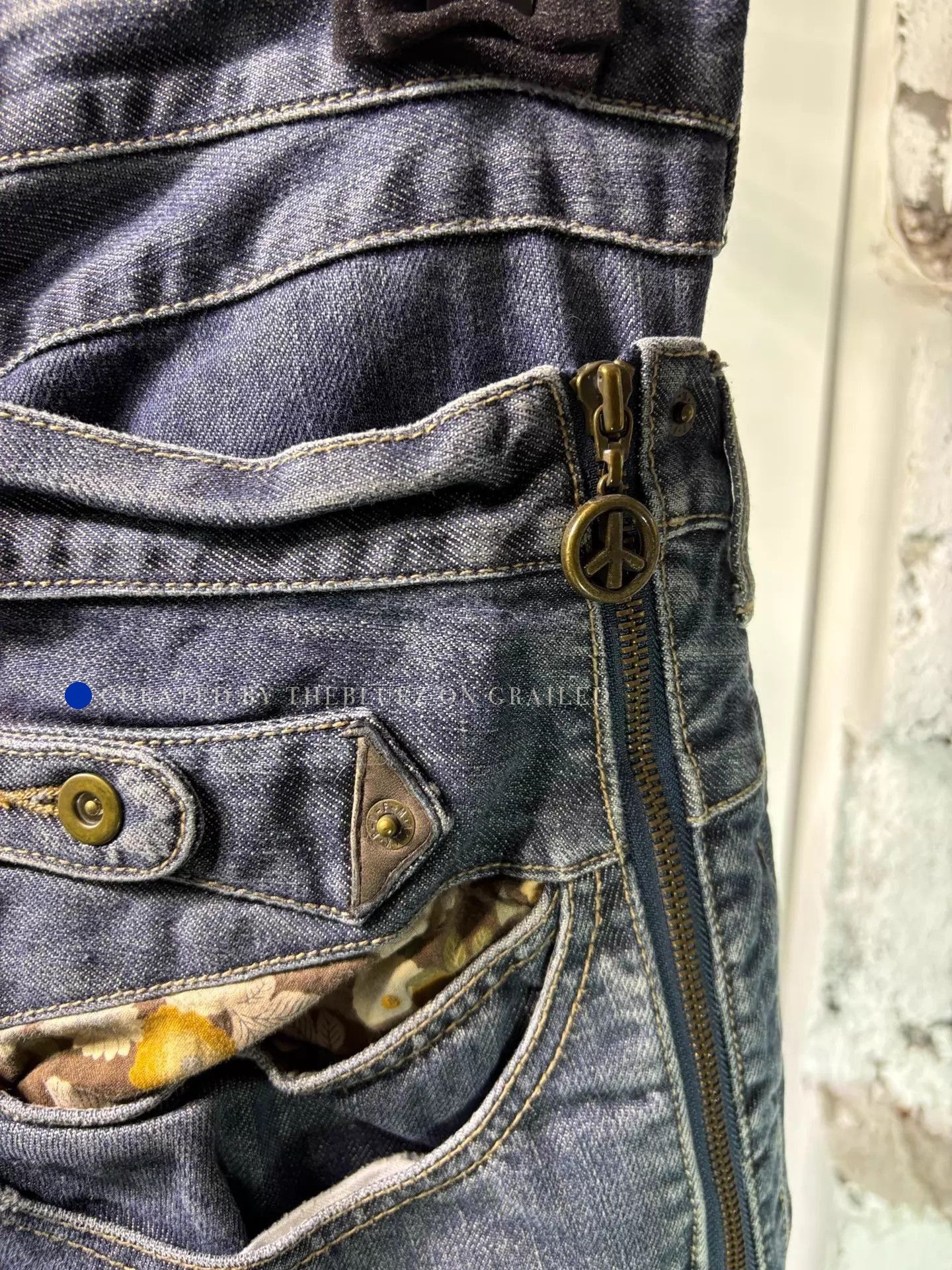 PPFM Floral Print Washed Jeans with Removable Belt Size US 30 / EU 46 - 6 Thumbnail
