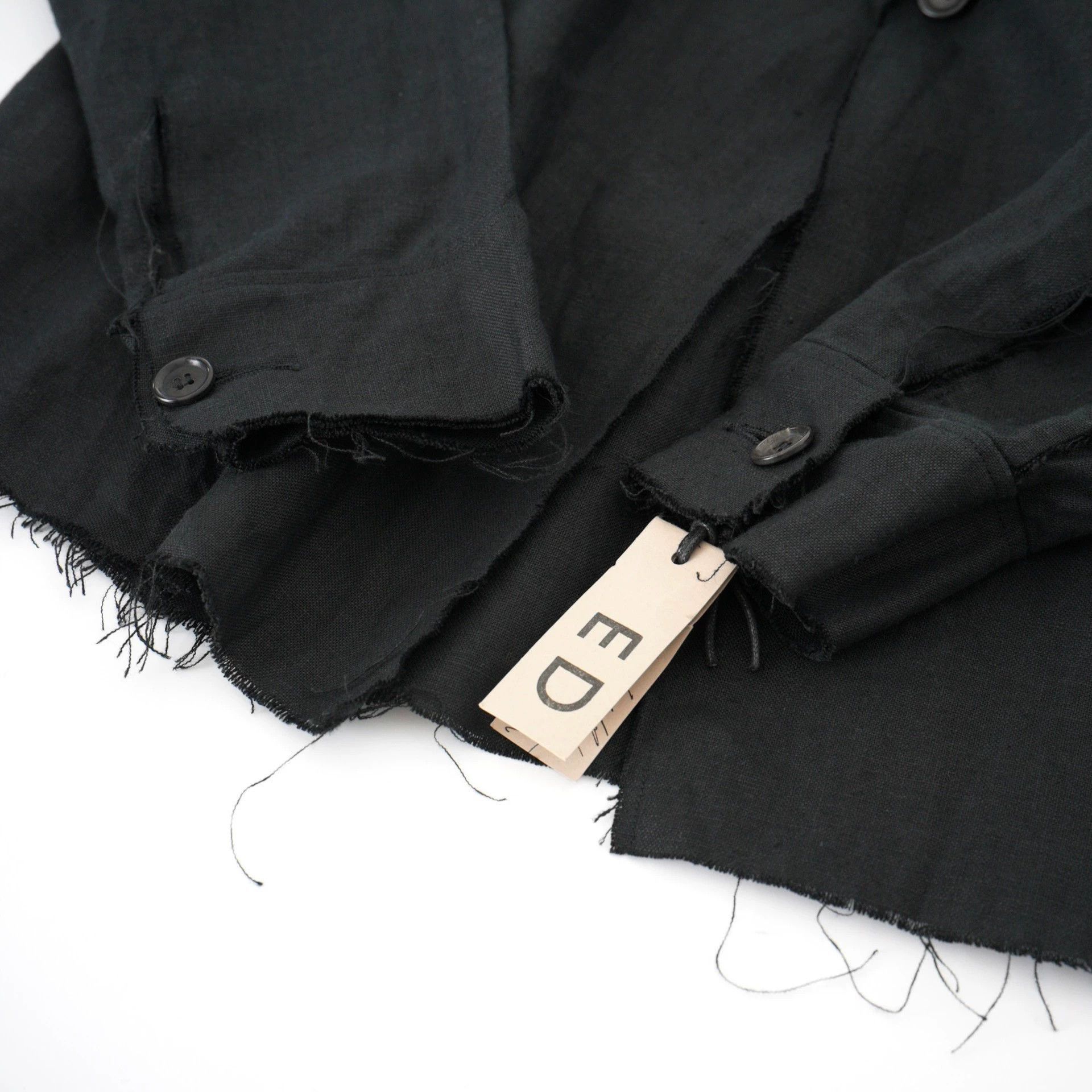 Elena Dawson Black Linen Button-Up Shirt in Size M Size US M / EU 48-50 / 2 - 7 Thumbnail