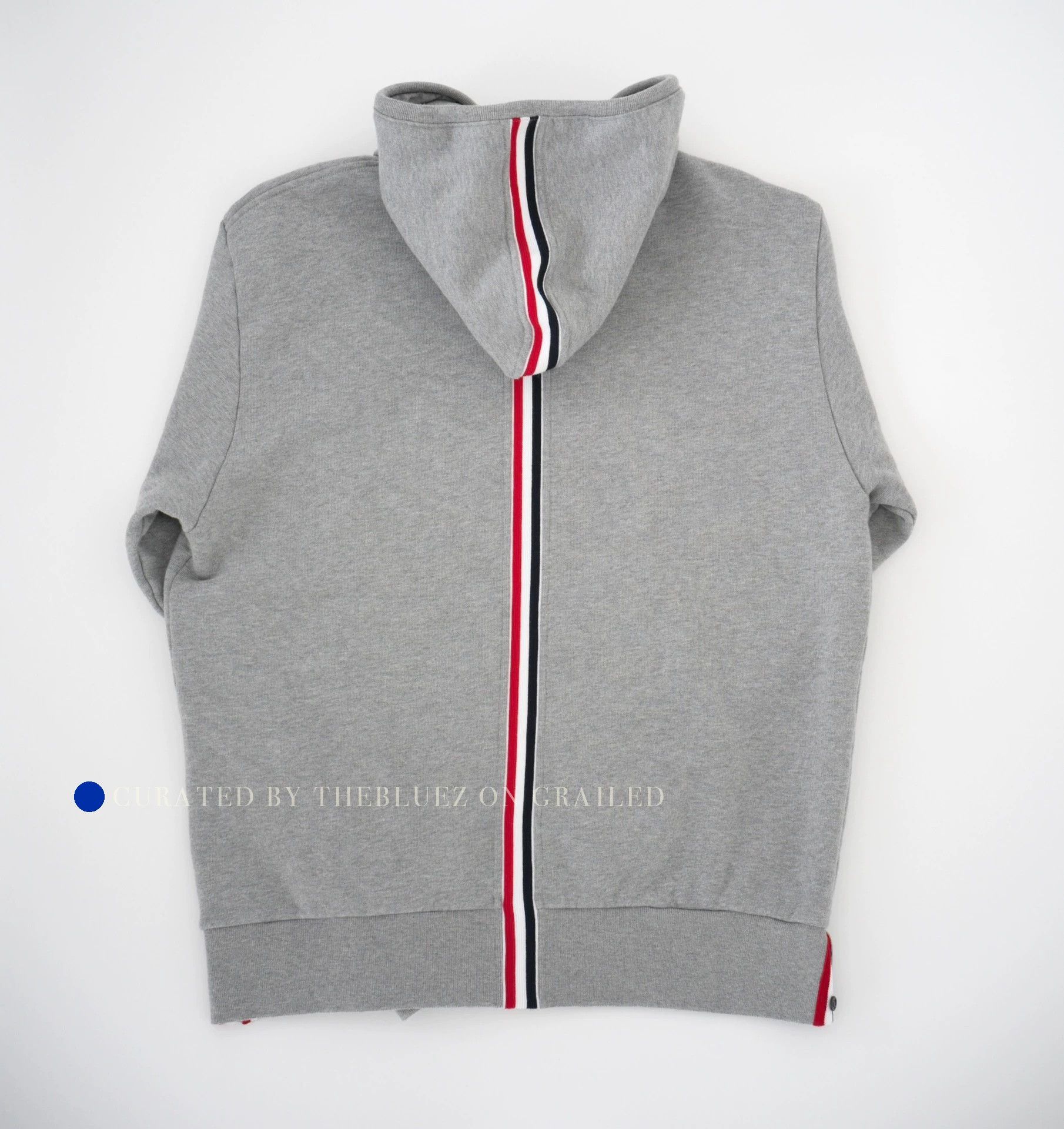 Thom Browne Gray Zip Hoodie with Unique Design Size US L / EU 52-54 / 3 - 5 Thumbnail