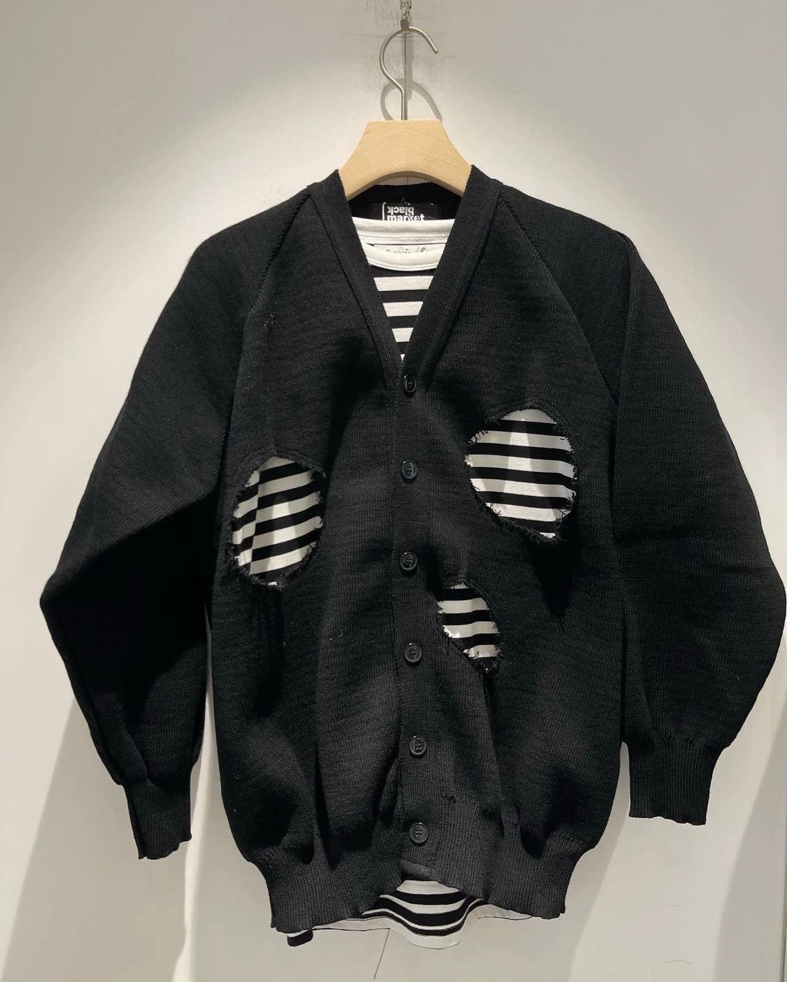 Comme des Garcons Ripped Black Cardigan in Size S Size US S / EU 44-46 / 1 - 5 Thumbnail