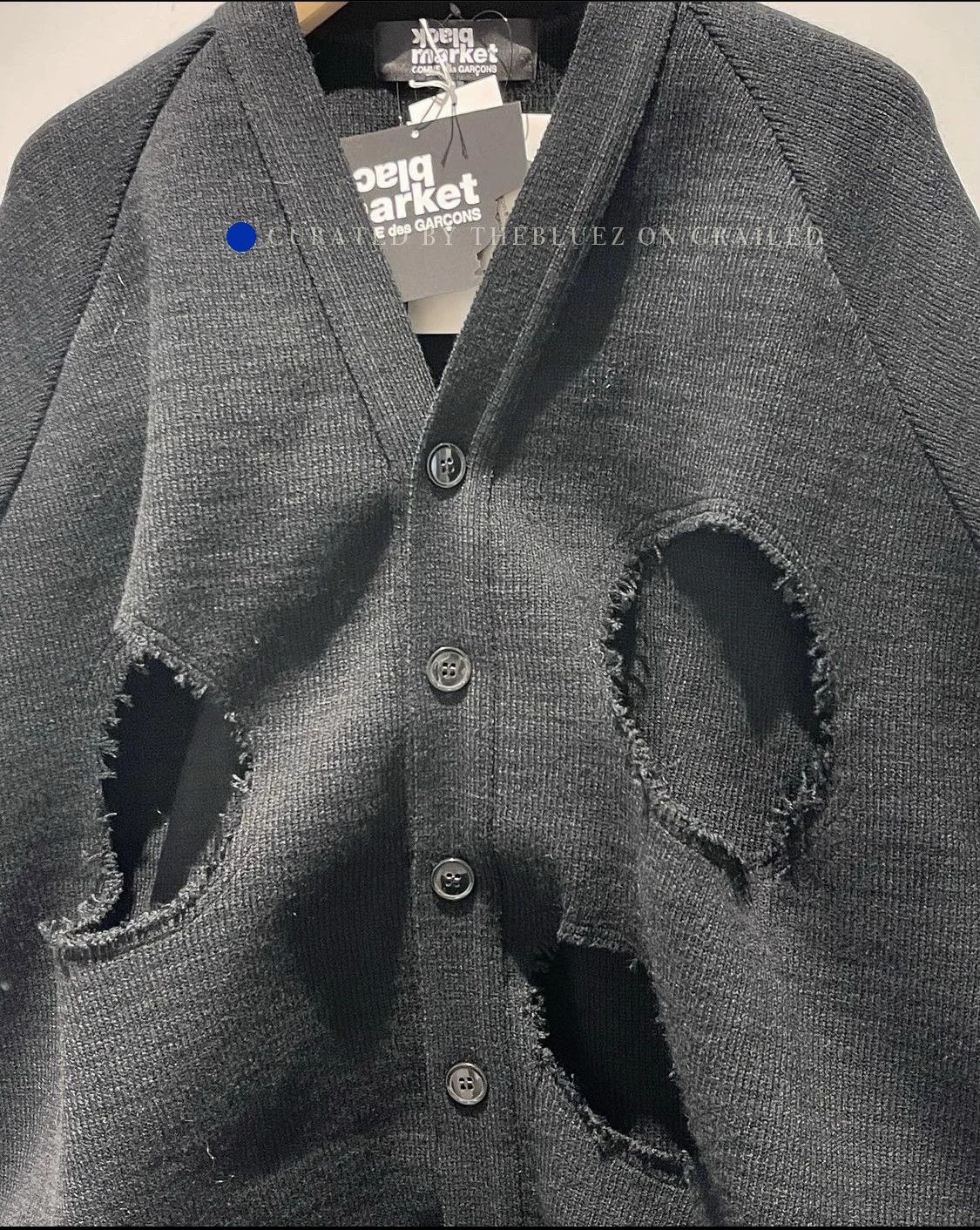 Comme des Garcons Ripped Black Cardigan in Size S Size US S / EU 44-46 / 1 - 4 Thumbnail