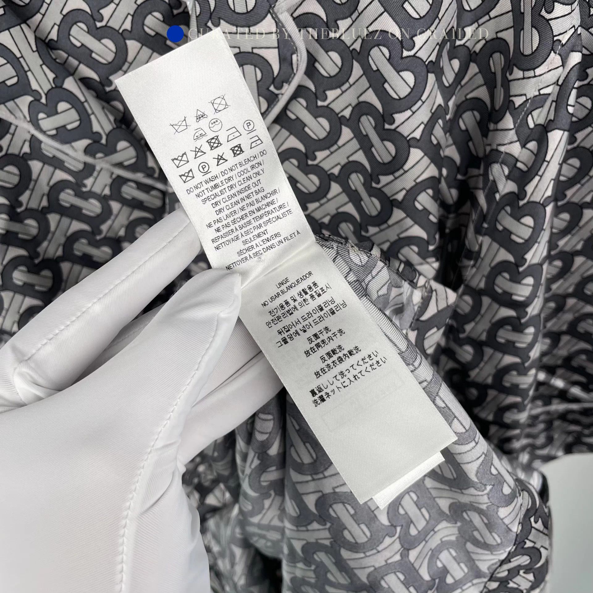Burberry Elegant Gray Silk Short Sleeve Shirt Size US L / EU 52-54 / 3 - 7 Thumbnail
