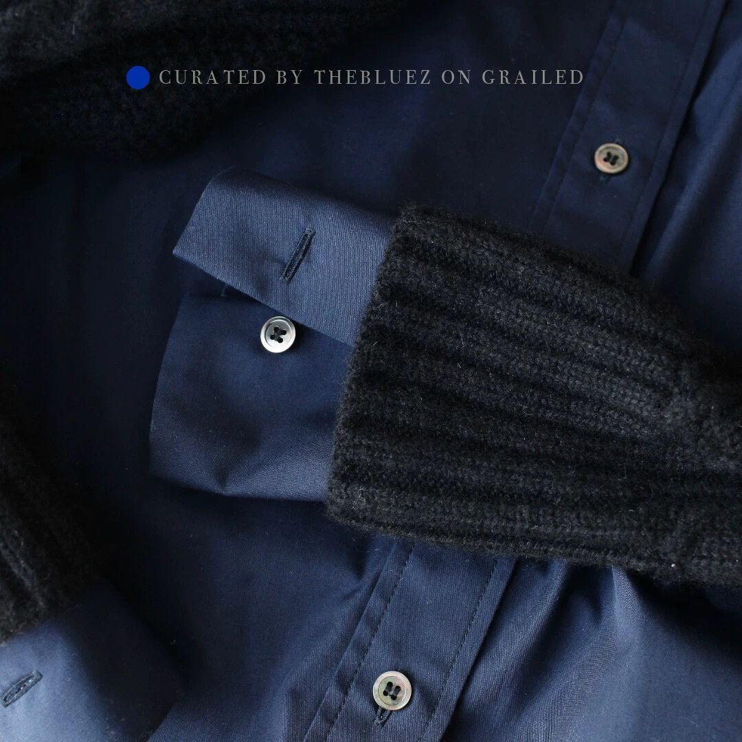 Sacai Wool Knit Panel Shirt in Blue Size US M / EU 48-50 / 2 - 8 Thumbnail