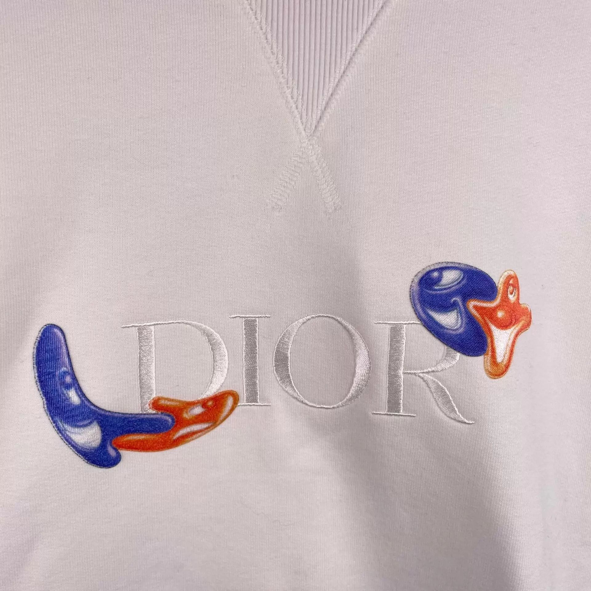 Dior Embroidered Letter Sweatshirt in White Size US M / EU 48-50 / 2 - 9 Thumbnail
