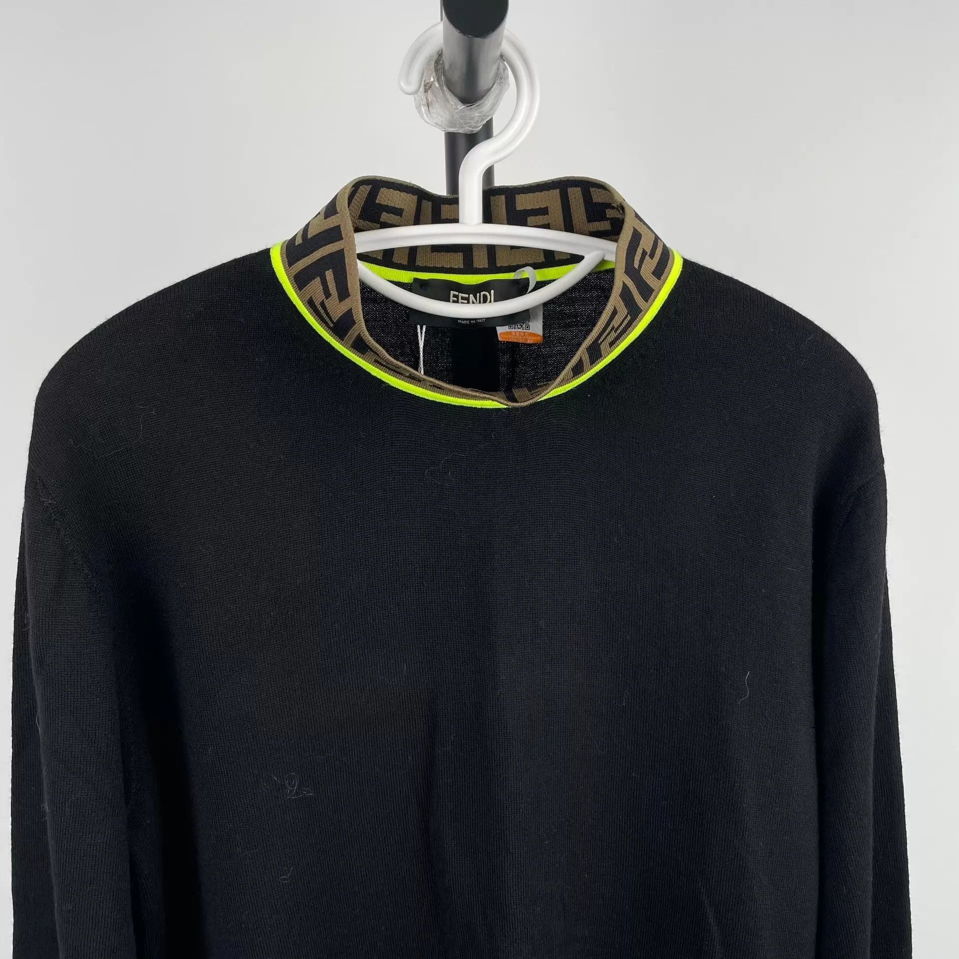 Fendi Classic Black Cotton Sweater Size US M / EU 48-50 / 2 - 4 Thumbnail