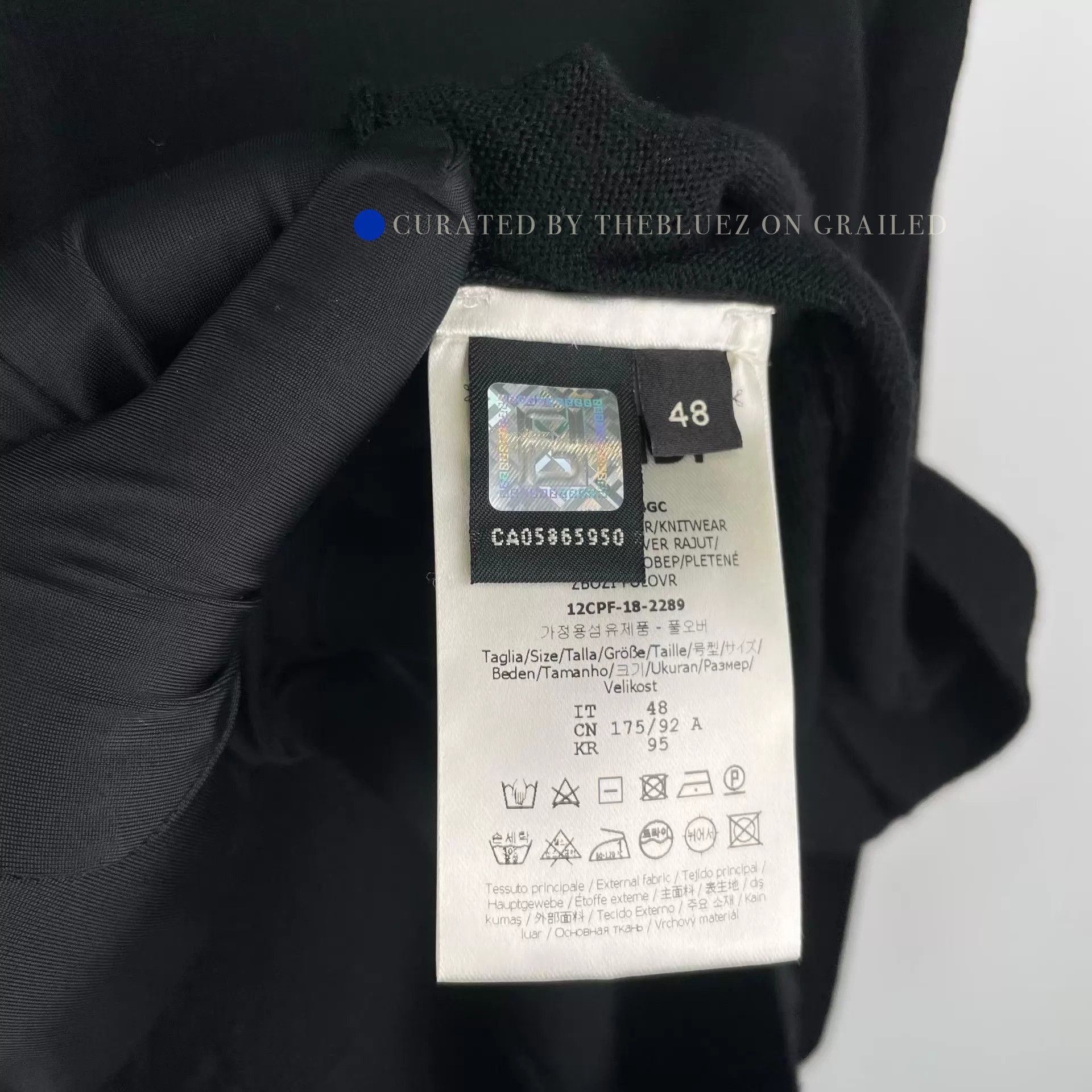 Fendi Classic Black Cotton Sweater Size US M / EU 48-50 / 2 - 6 Thumbnail