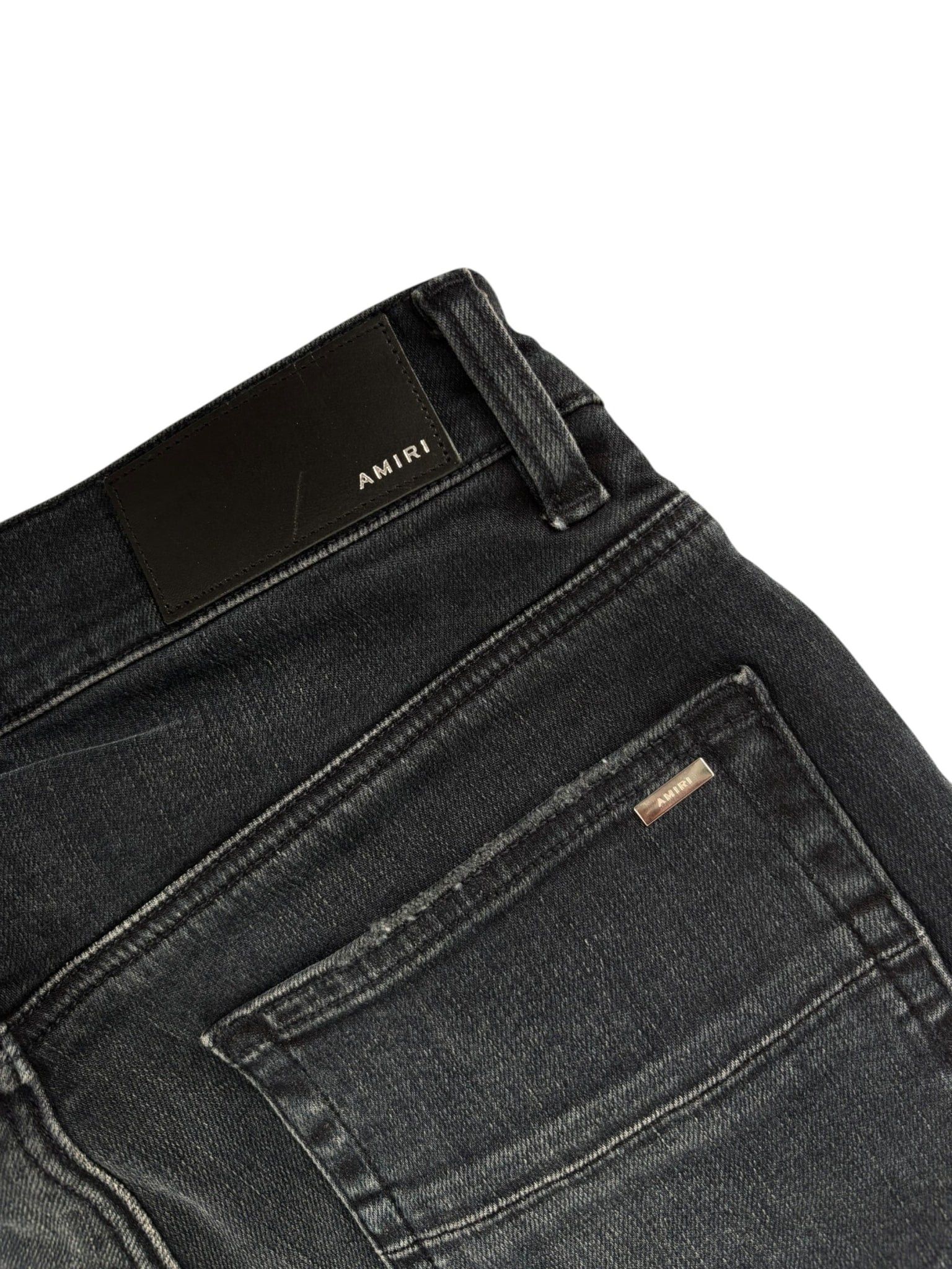 Amiri MX1 Suede Patch Jeans Black/Red Size US 30 / EU 46 - 4 Thumbnail