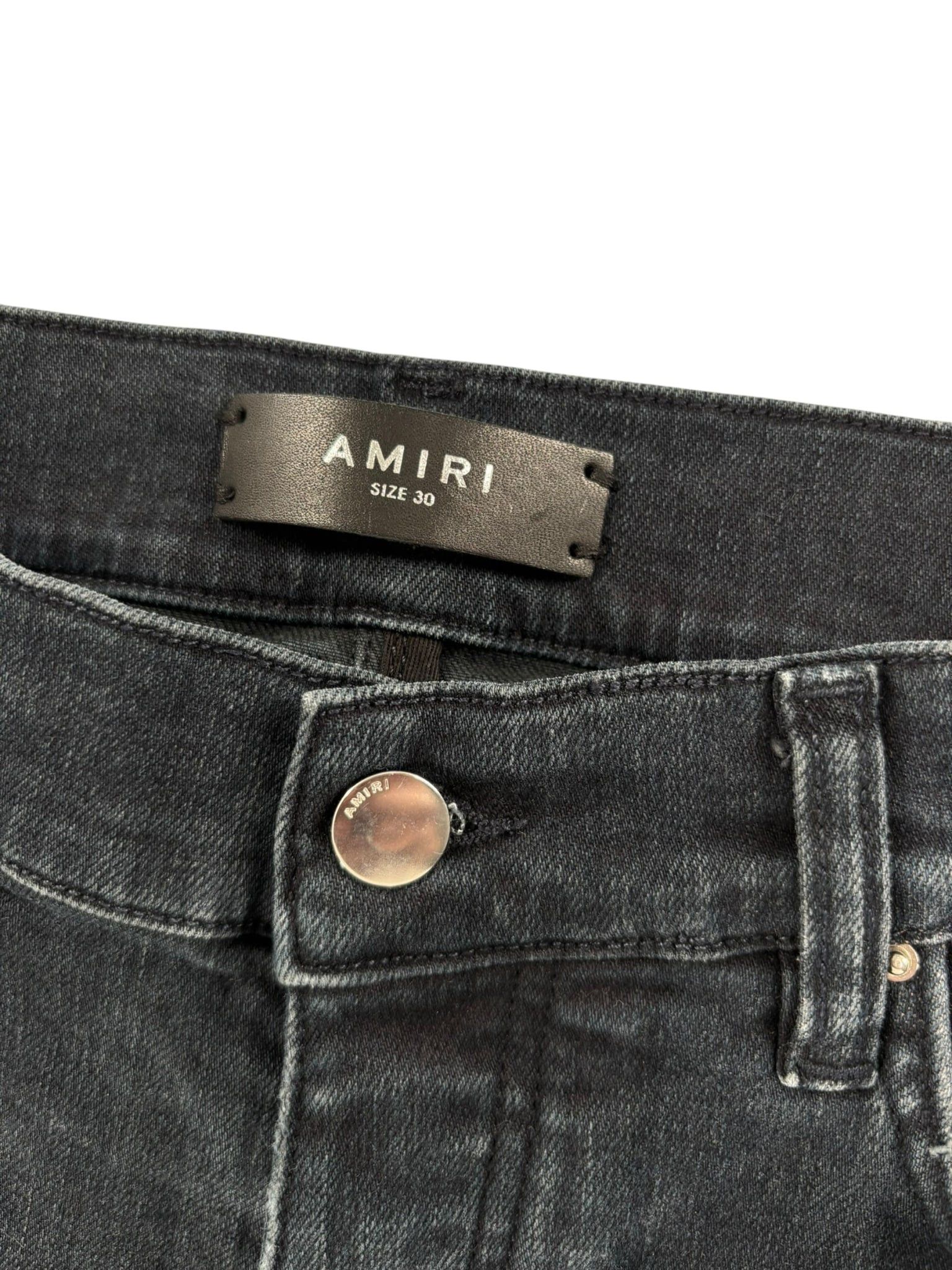 Amiri MX1 Suede Patch Jeans Black/Red Size US 30 / EU 46 - 3 Thumbnail
