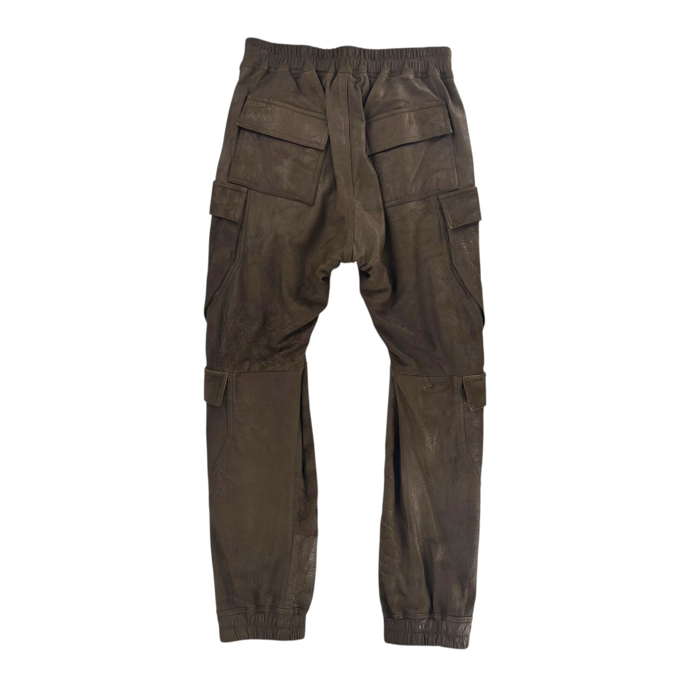 Rick Owens Leather Cargo Pants "Brown" Size US 40 / EU 56 - 2 Thumbnail