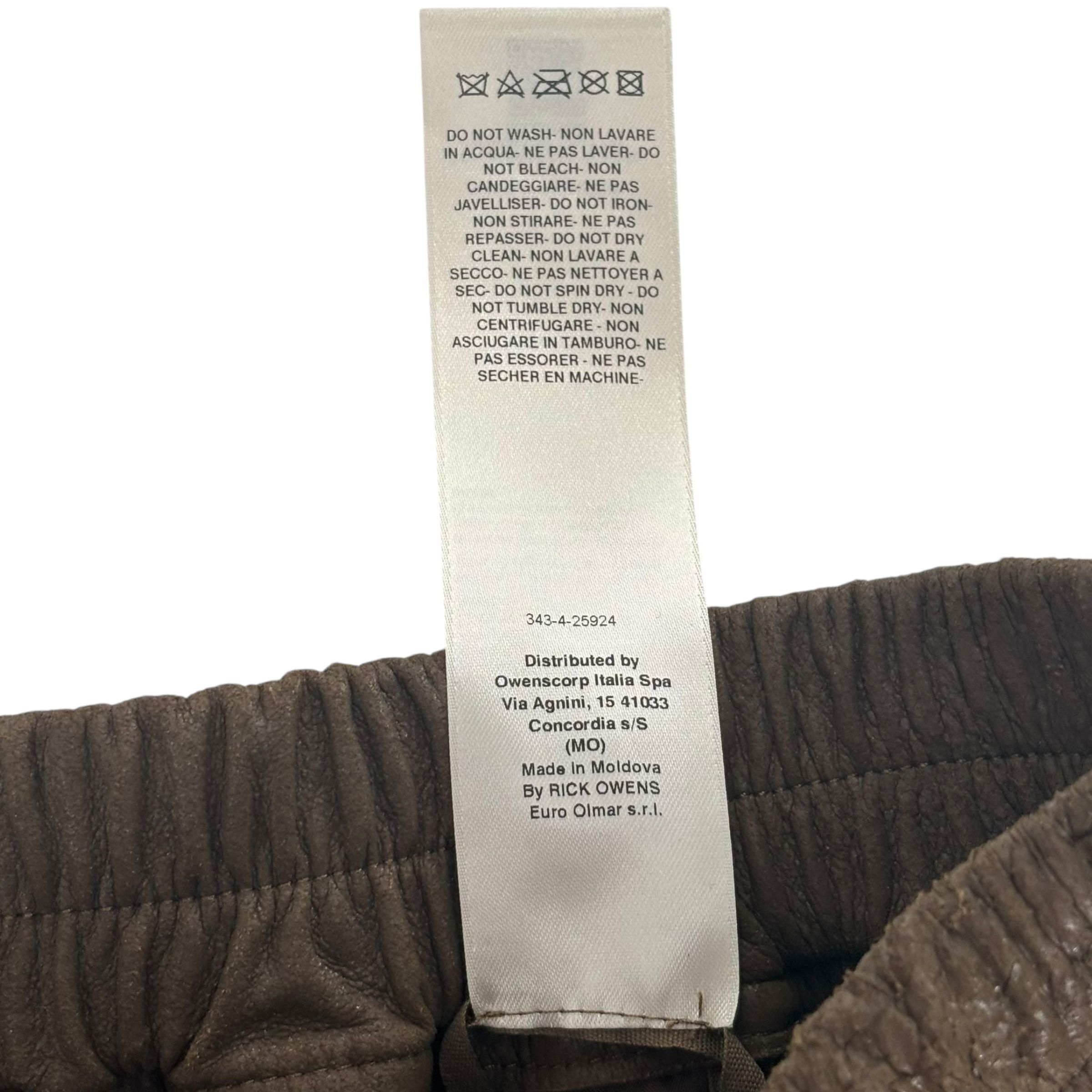 Rick Owens Leather Cargo Pants "Brown" Size US 40 / EU 56 - 4 Thumbnail