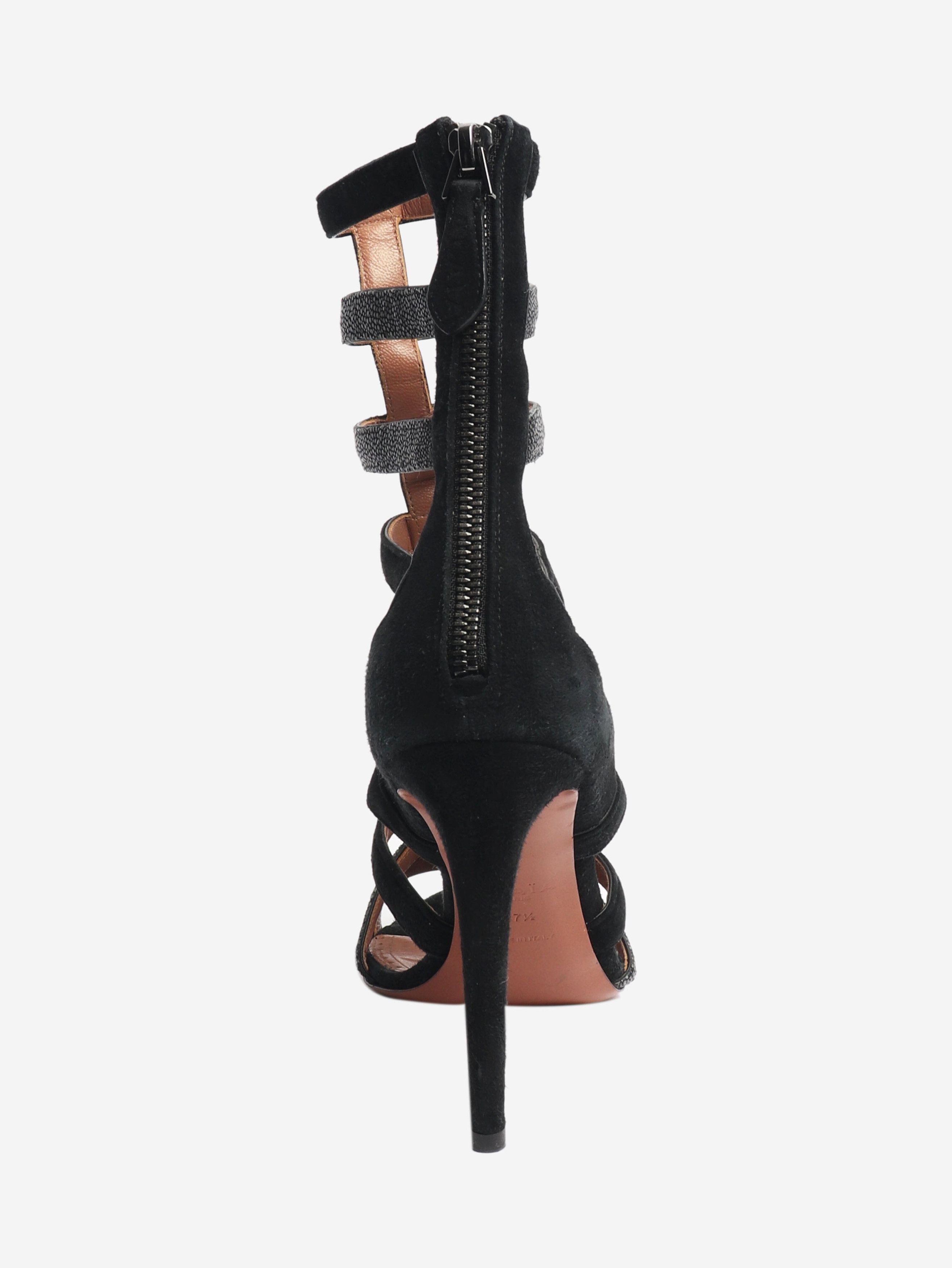 Alaia Black gladiator heels - EU 37.5 (UK 4.5) Size US 6 / IT 36 - 3 Thumbnail