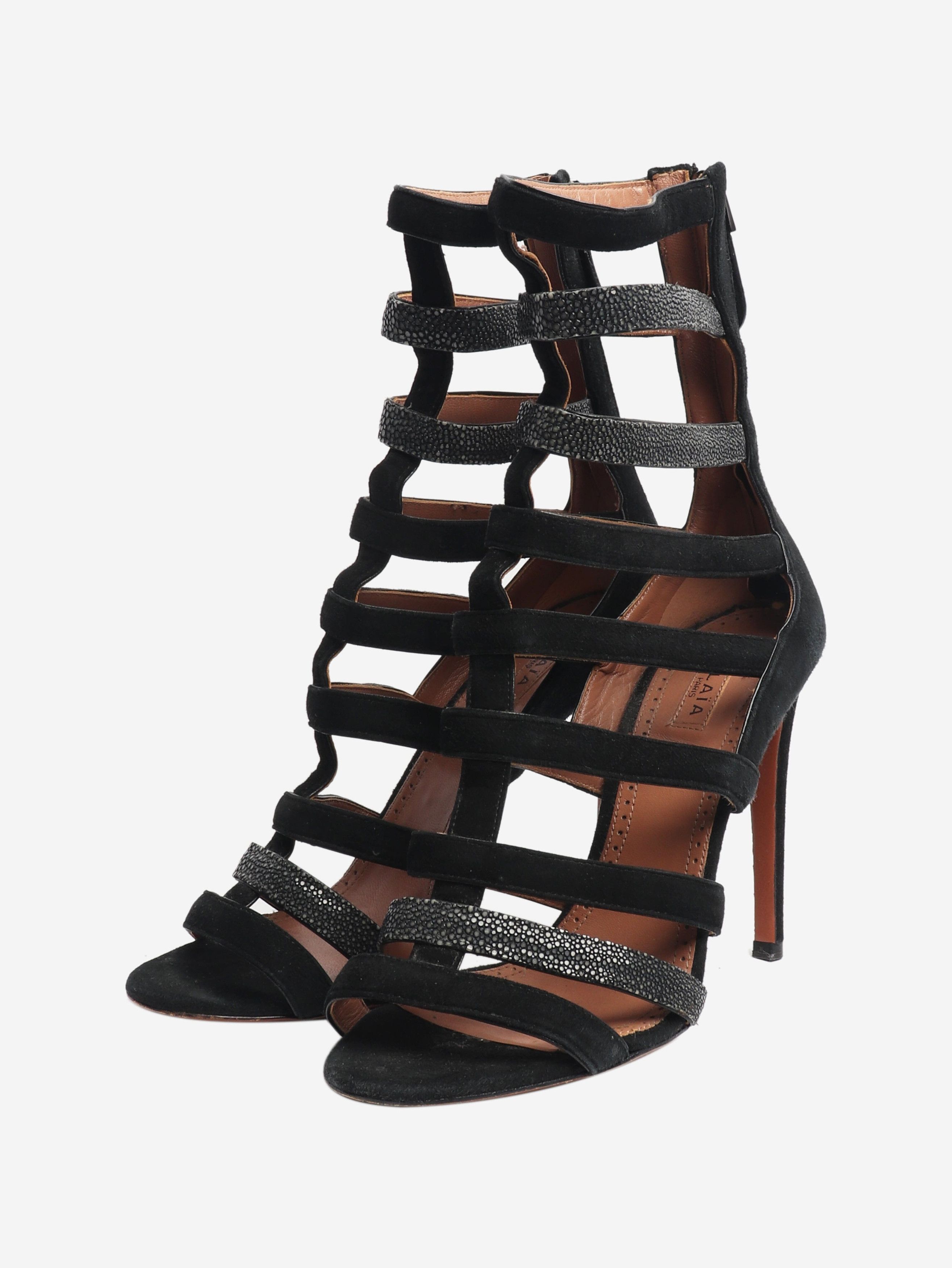 Alaia Black gladiator heels - EU 37.5 (UK 4.5) Size US 6 / IT 36 - 2 Thumbnail