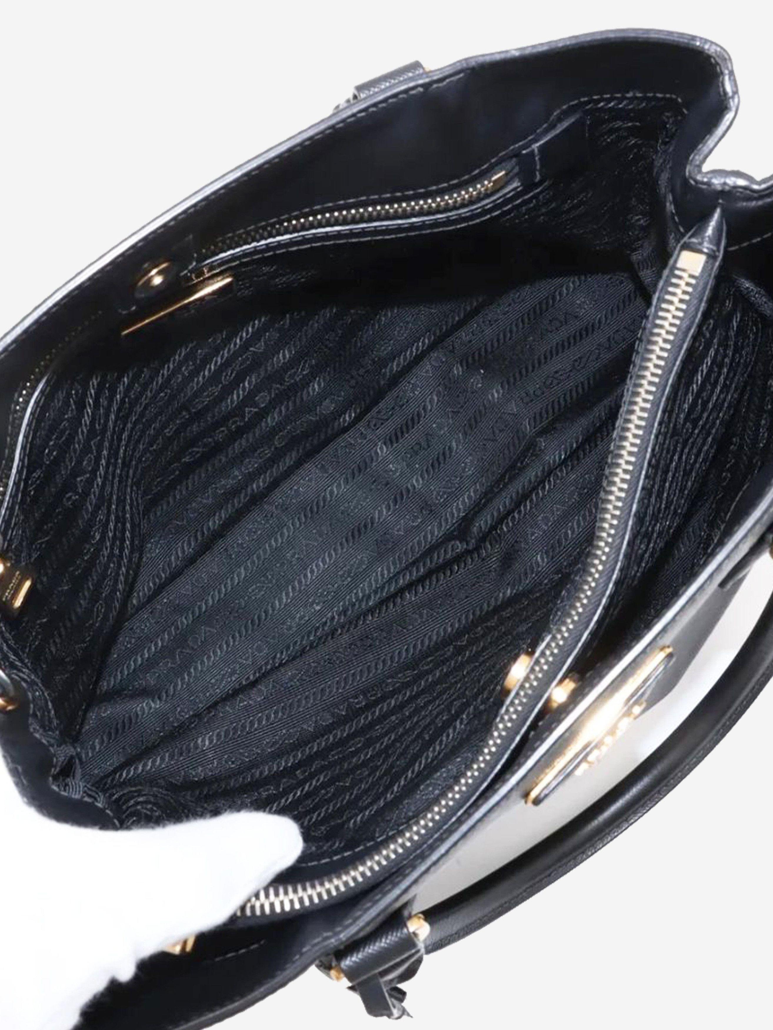 Prada Black Saffiano leather Galleria 2way bag Size ONE SIZE - 10 Thumbnail