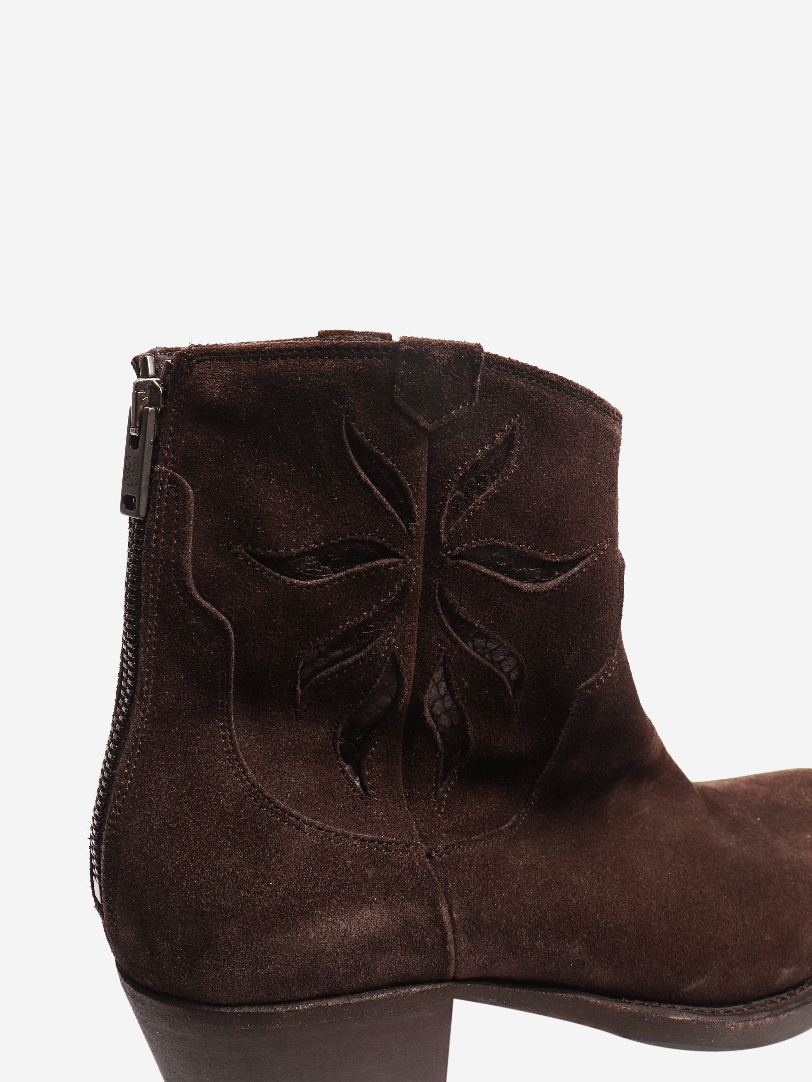 Pantanetti Dark chocolate western ankle boots - EU 37.5 Size US 6 / IT 36 - 5 Thumbnail
