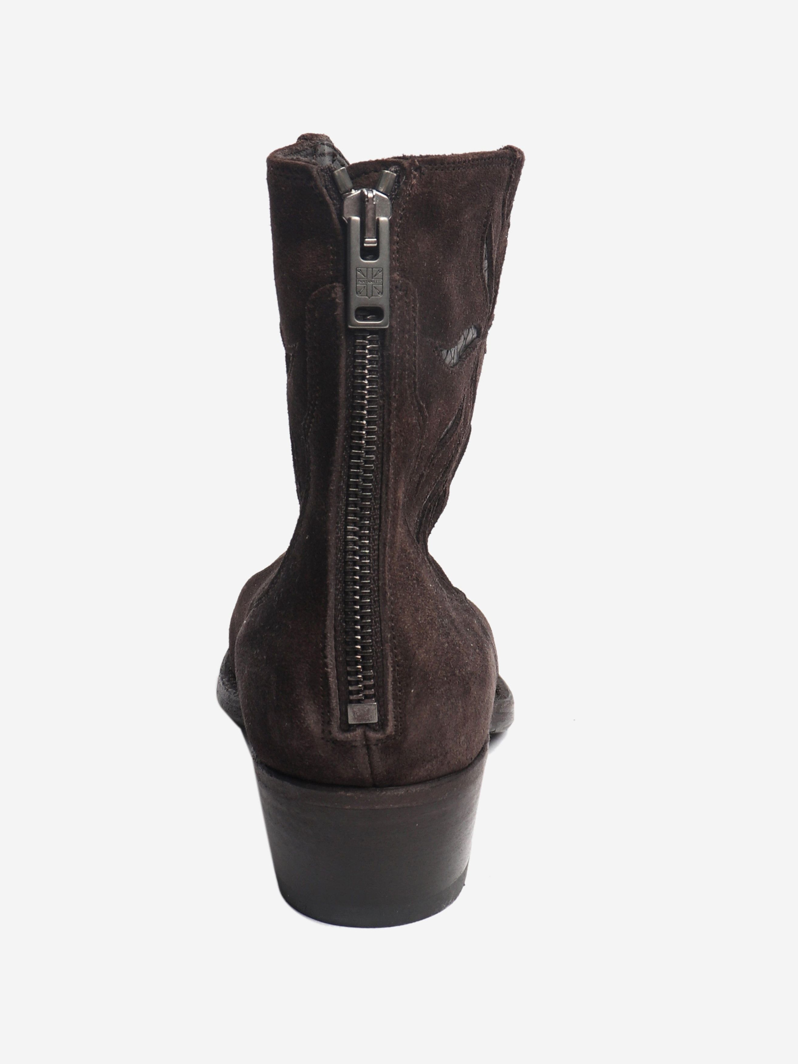 Pantanetti Dark chocolate western ankle boots - EU 37.5 Size US 6 / IT 36 - 3 Thumbnail