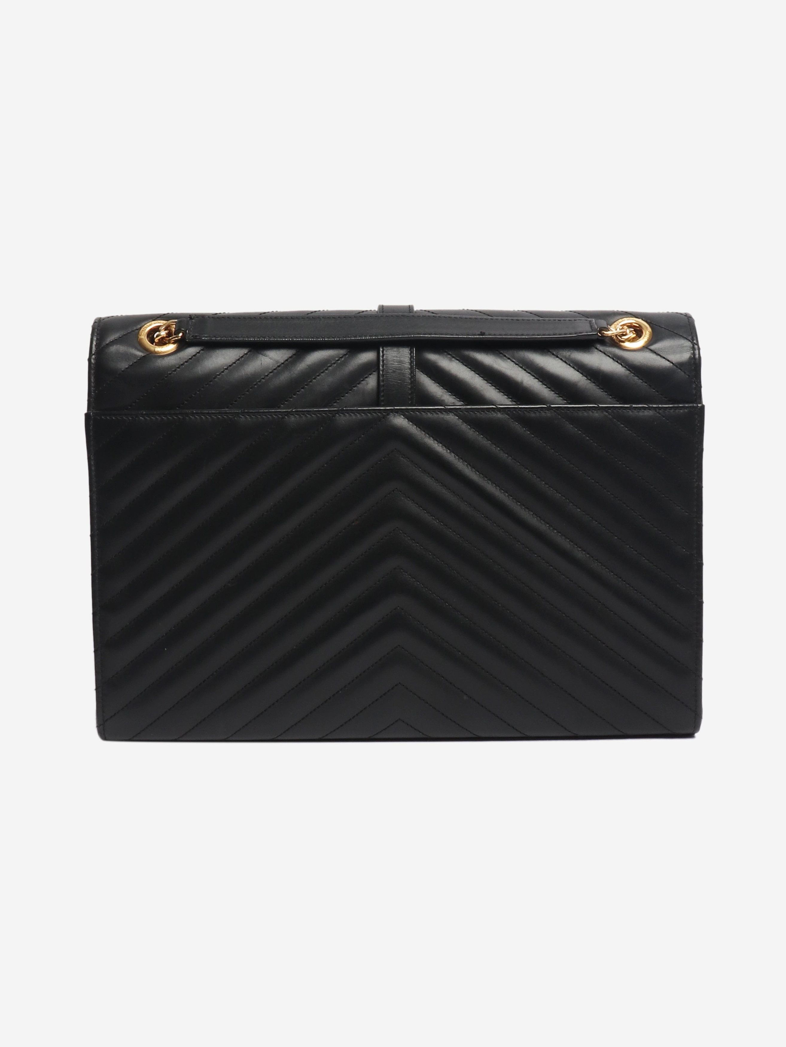 Other Black leather chevron large envelope bag Size ONE SIZE - 2 Thumbnail