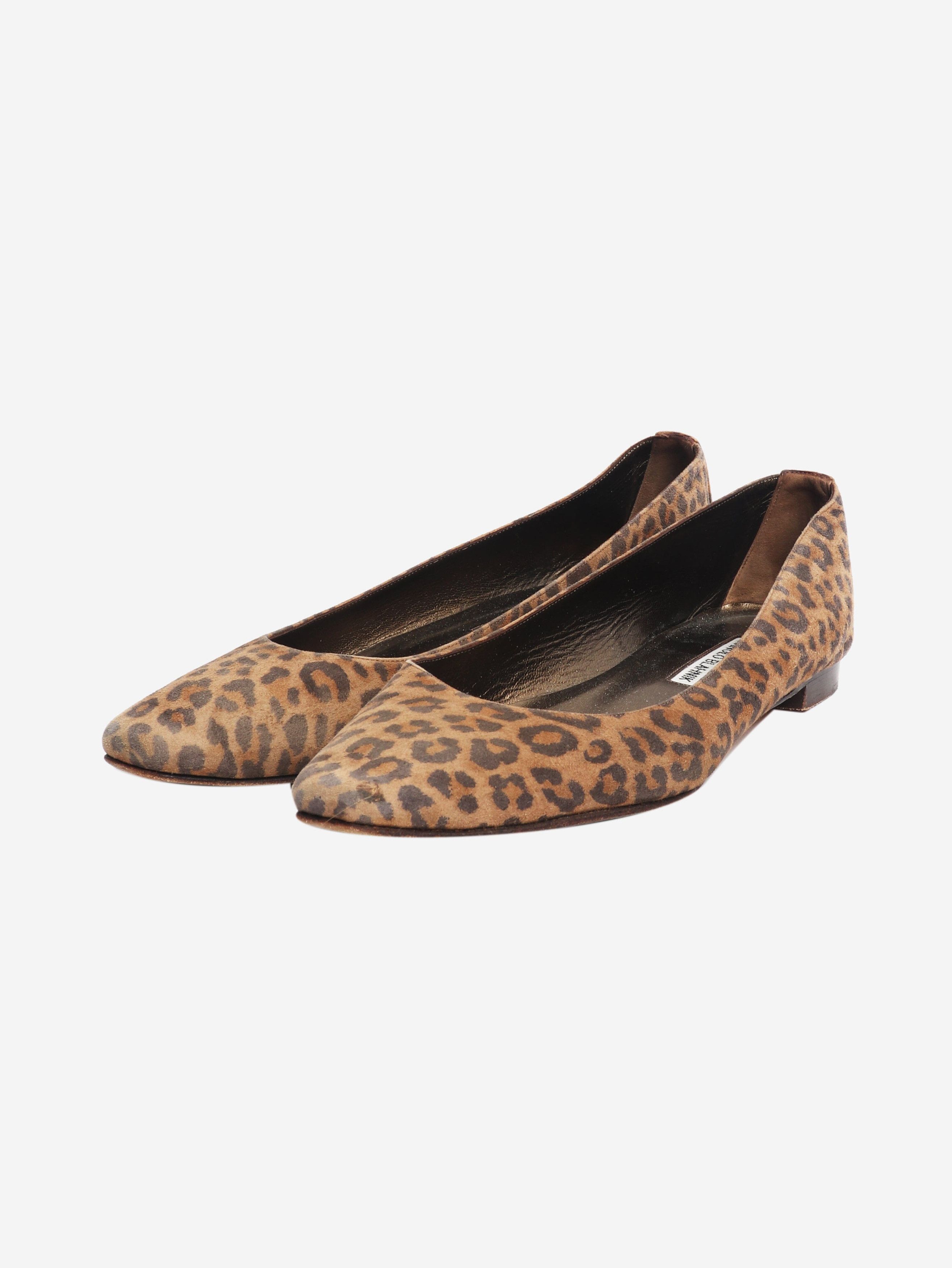 Manolo Blahnik Brown leopard print flats - EU 40 Size US 9 / IT 39 - 2 Thumbnail
