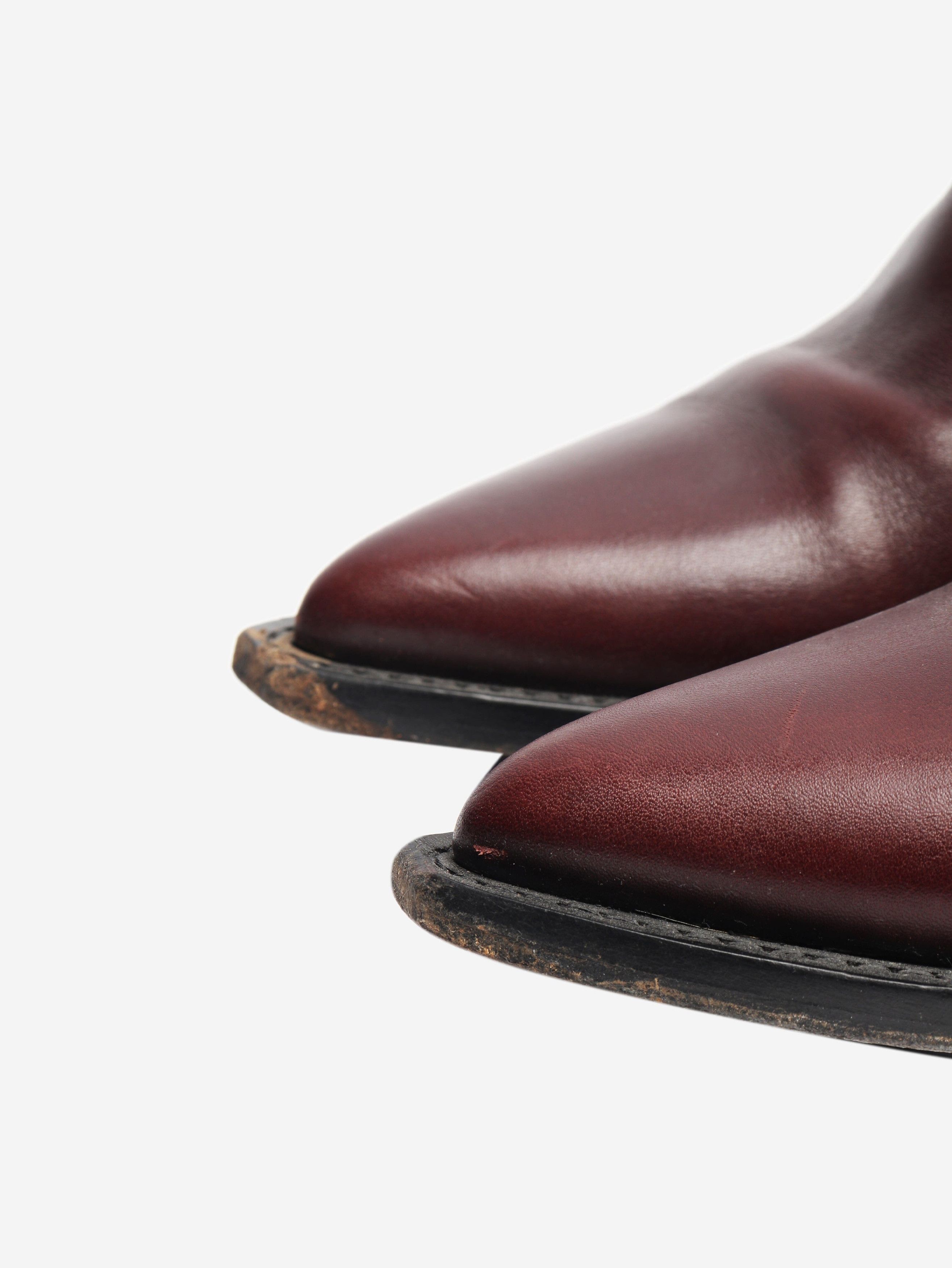 Celine Brown leather western style ankle boots - EU 38 (UK 5) Size US 7.5 / IT 37.5 - 5 Thumbnail