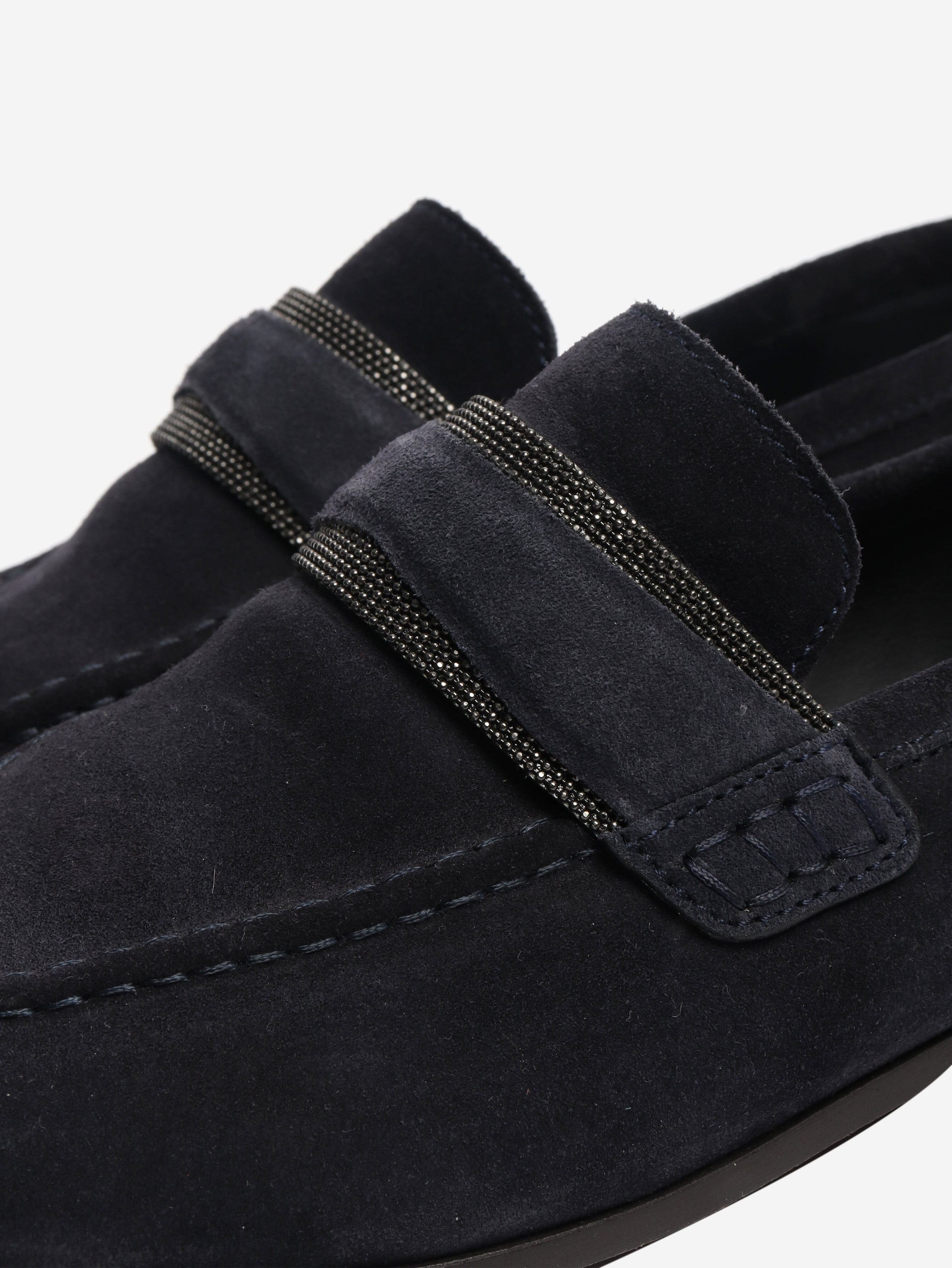 Brunello Cucinelli Navy monili suede loafers - EU 36 Size US 5 / IT 35 - 3 Thumbnail