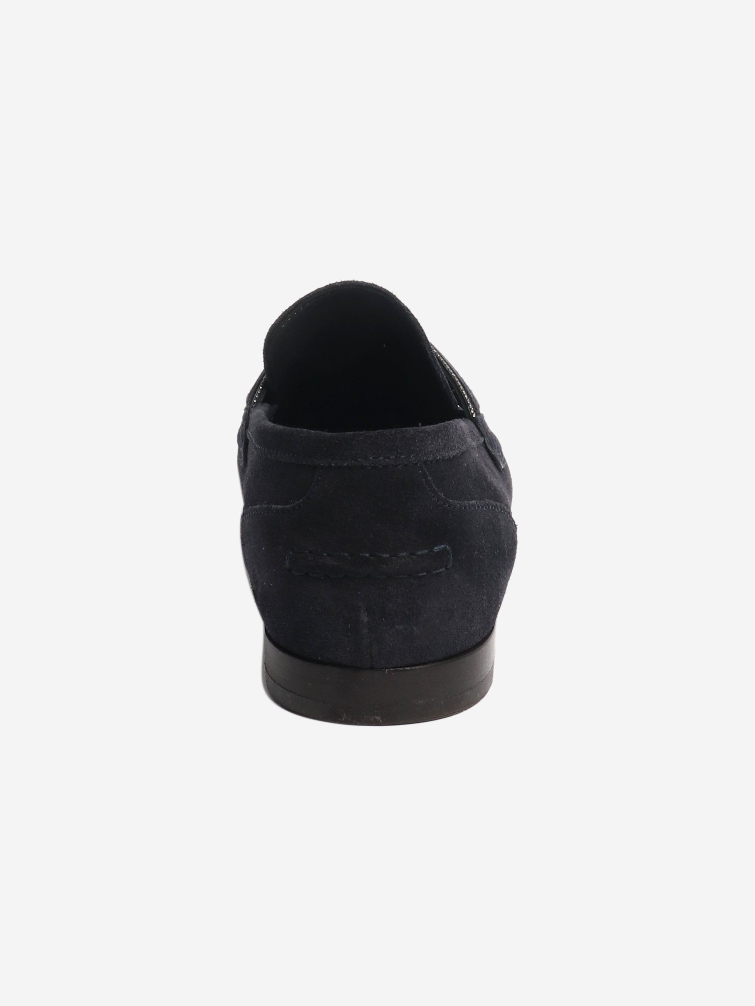 Brunello Cucinelli Navy monili suede loafers - EU 36 Size US 5 / IT 35 - 2 Thumbnail