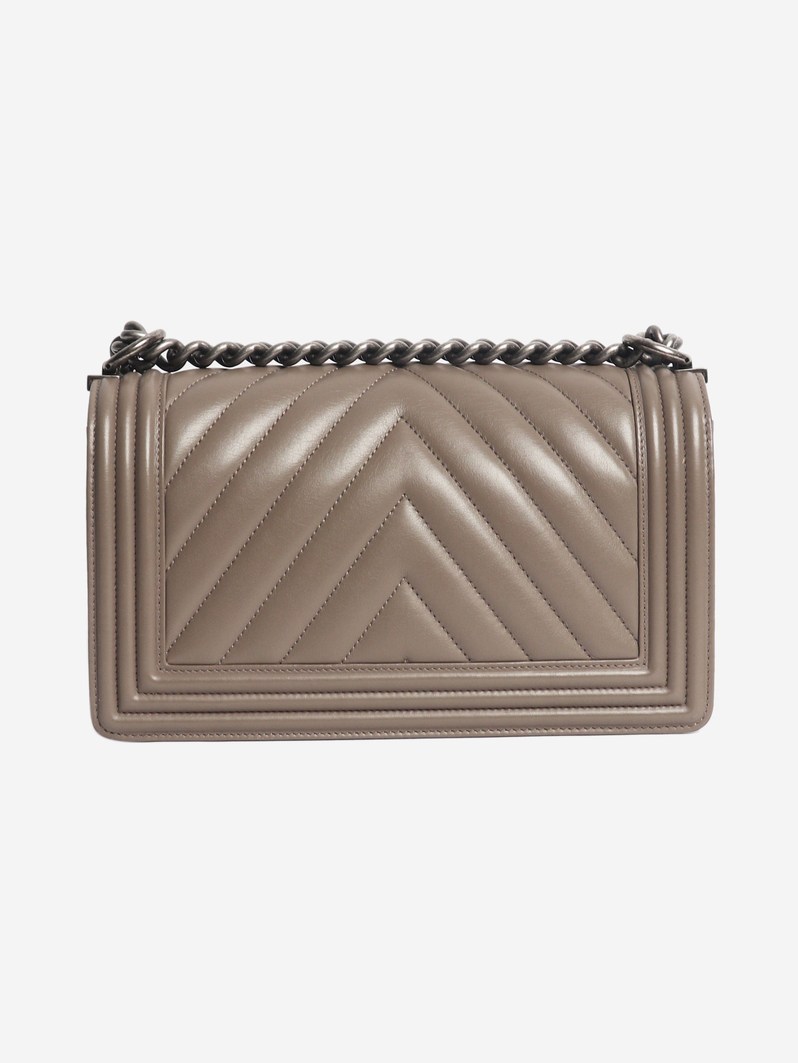 Chanel Grey 2014 medium chevron-quilted leather Boy bag Size ONE SIZE - 3 Thumbnail