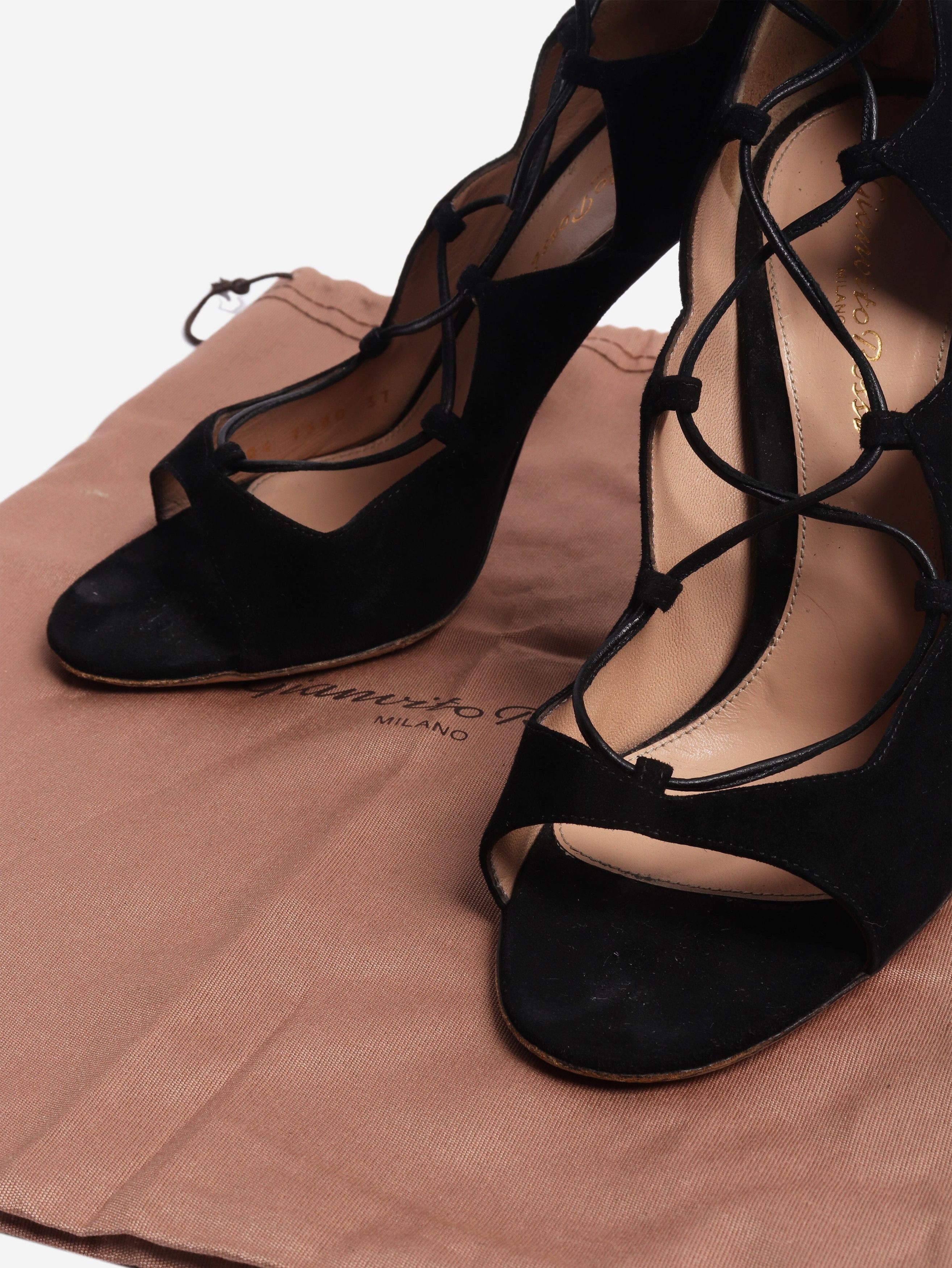 Gianvito Rossi Black lace up heels - EU 37 (UK 4) Size US 6 / IT 36 - 5 Thumbnail