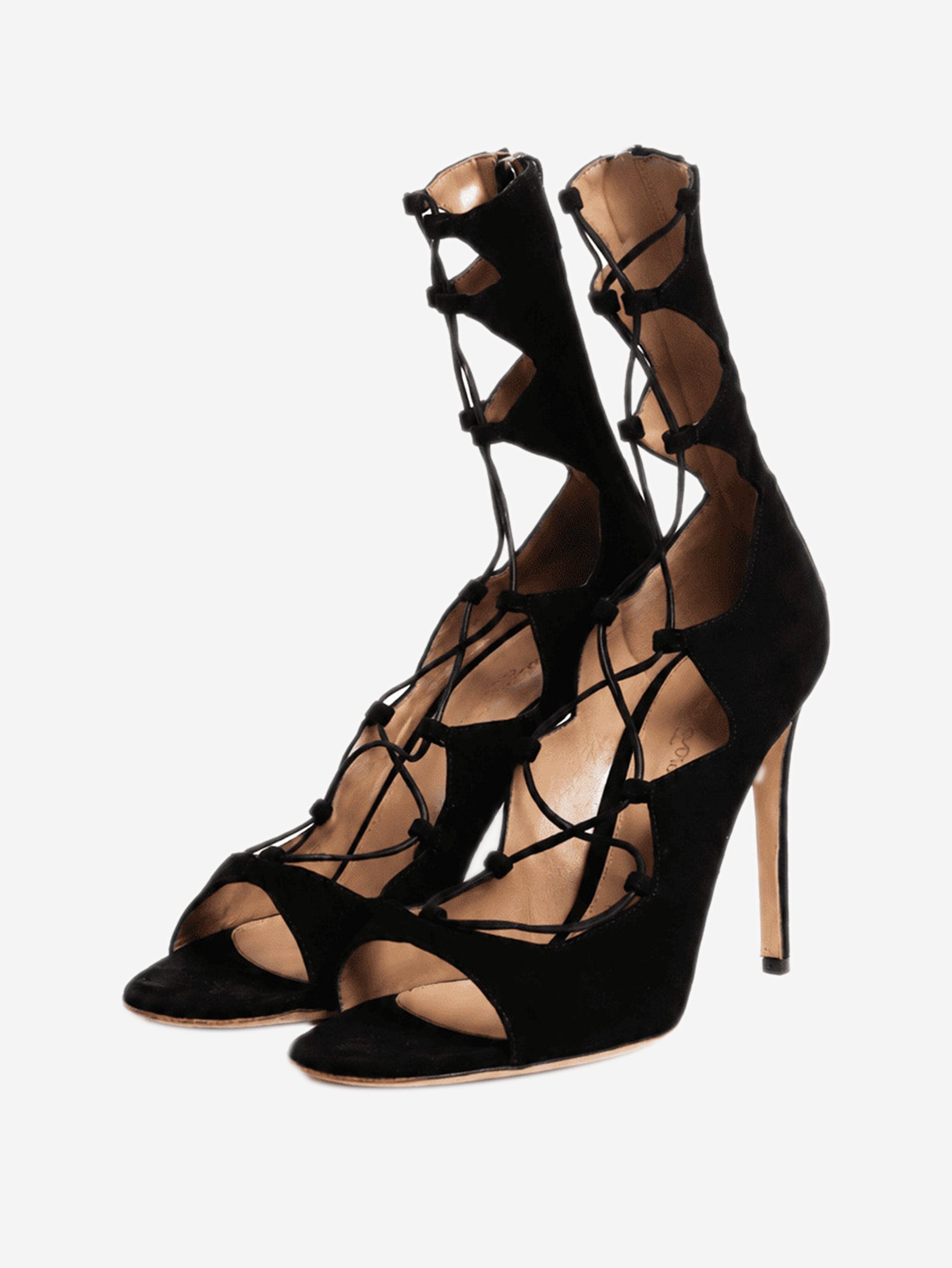 Gianvito Rossi Black lace up heels - EU 37 (UK 4) Size US 6 / IT 36 - 2 Thumbnail