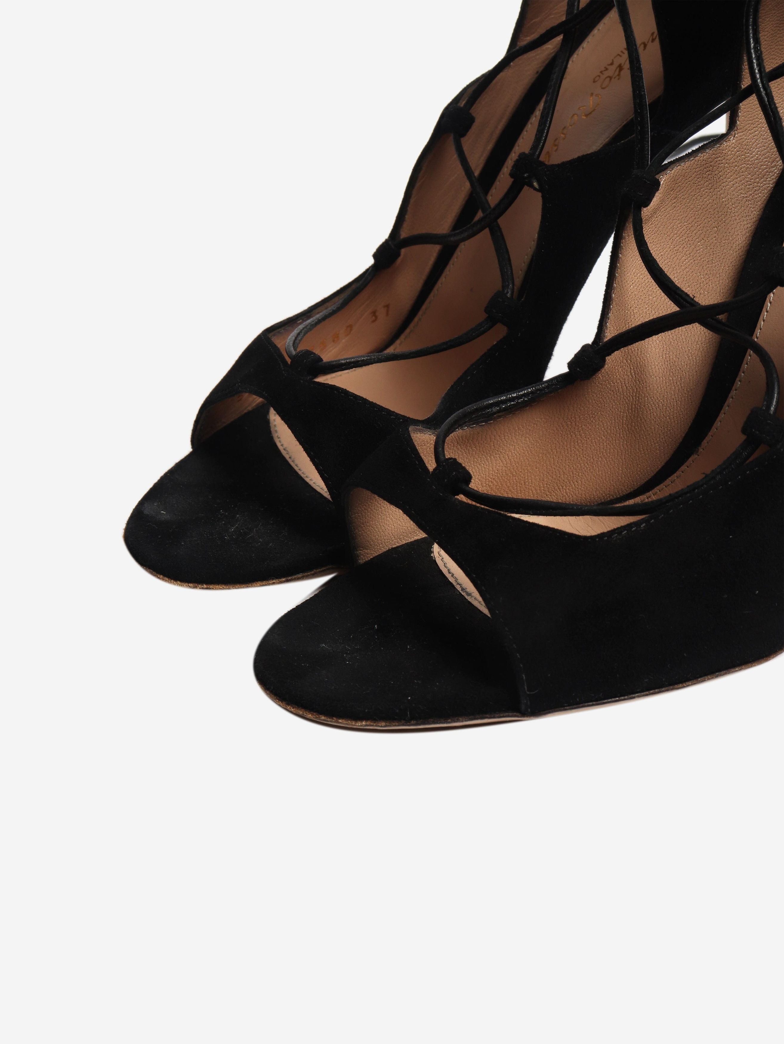 Gianvito Rossi Black lace up heels - EU 37 (UK 4) Size US 6 / IT 36 - 4 Thumbnail