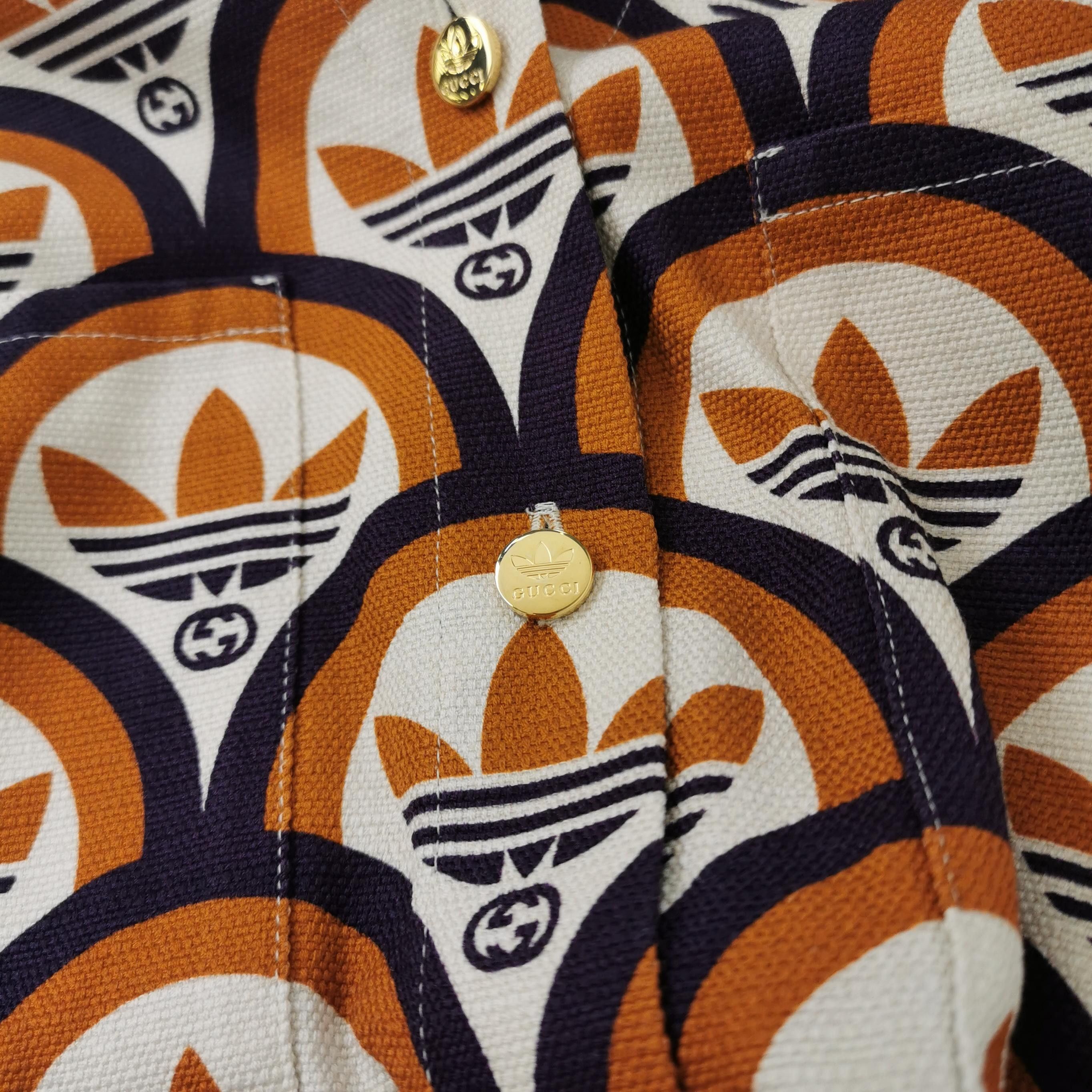 Gucci Gucci x Adidas Logo Print Button Up Shirt Size 38 Size XS / US 0-2 / IT 36-38 - 3 Thumbnail
