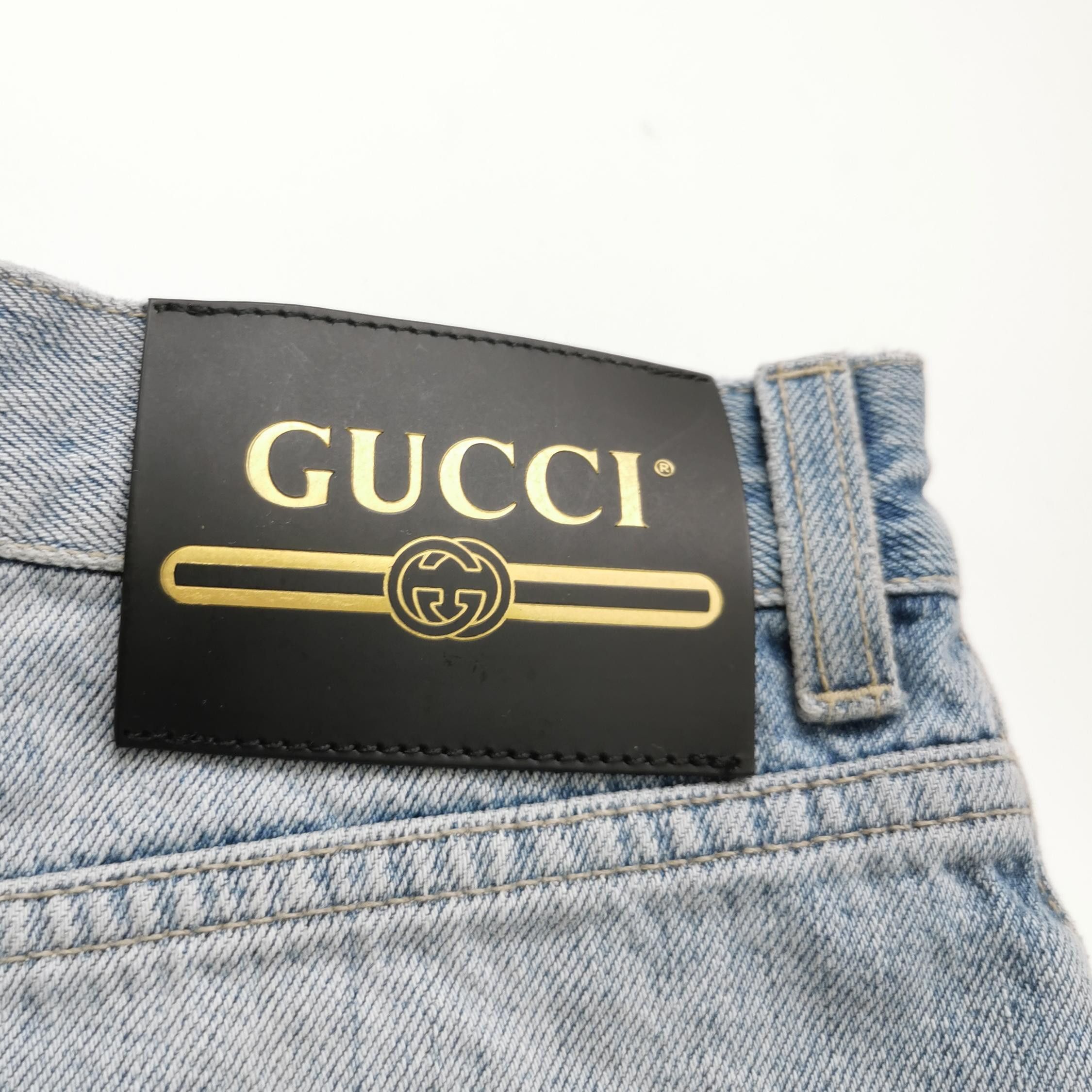 Gucci Gucci Cat Embroidery Denim Shorts Size 25 Size 25" / US 0 / IT 36 - 3 Thumbnail