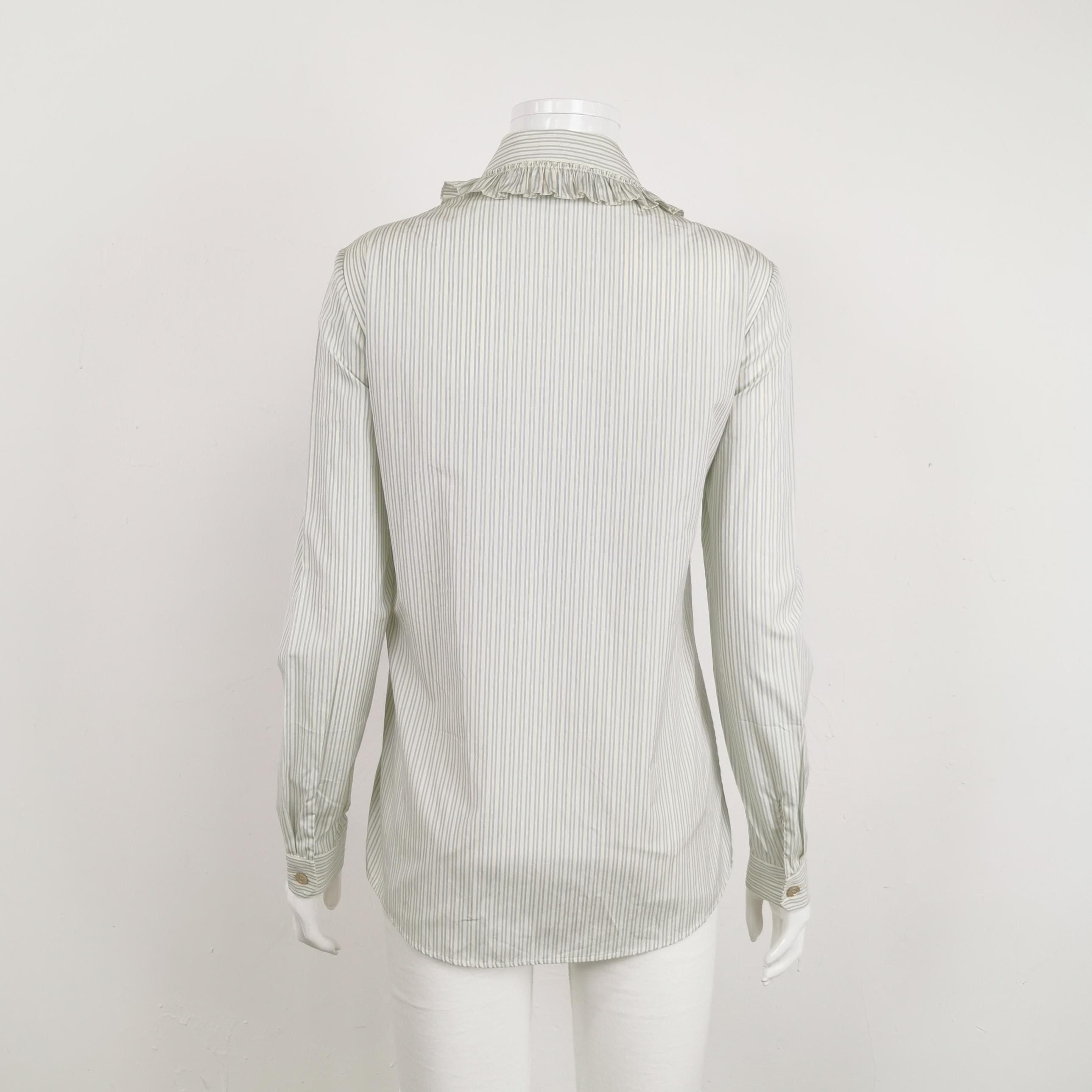 Gucci Gucci Floral Stripe Ruffle Blouse IT 40 Size S / US 4 / IT 40 - 2 Thumbnail