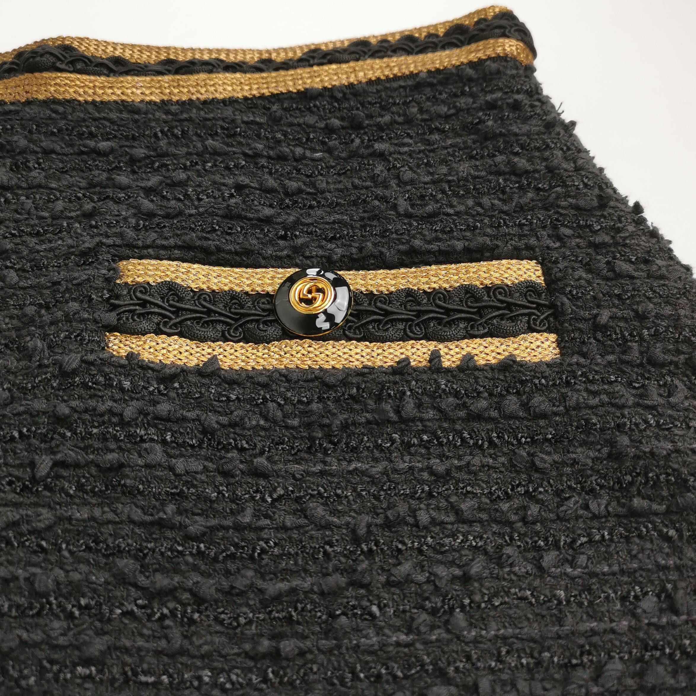Gucci Gucci Gold Trim Tweed Mini Skirt IT 40 Size 27" / US 4 / IT 40 - 3 Thumbnail