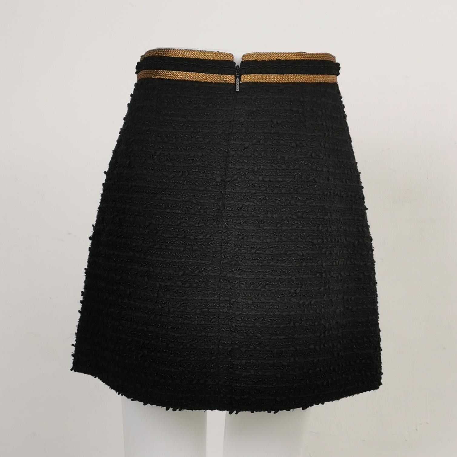 Gucci Gucci Gold Trim Tweed Mini Skirt IT 40 Size 27" / US 4 / IT 40 - 2 Thumbnail