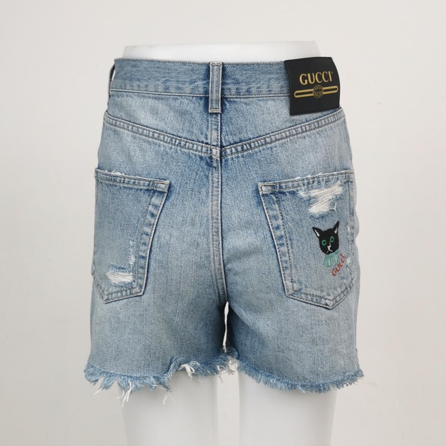 Gucci Gucci Cat Embroidery Denim Shorts Size 24 Size 24" / US 00 / IT 34 - 2 Thumbnail
