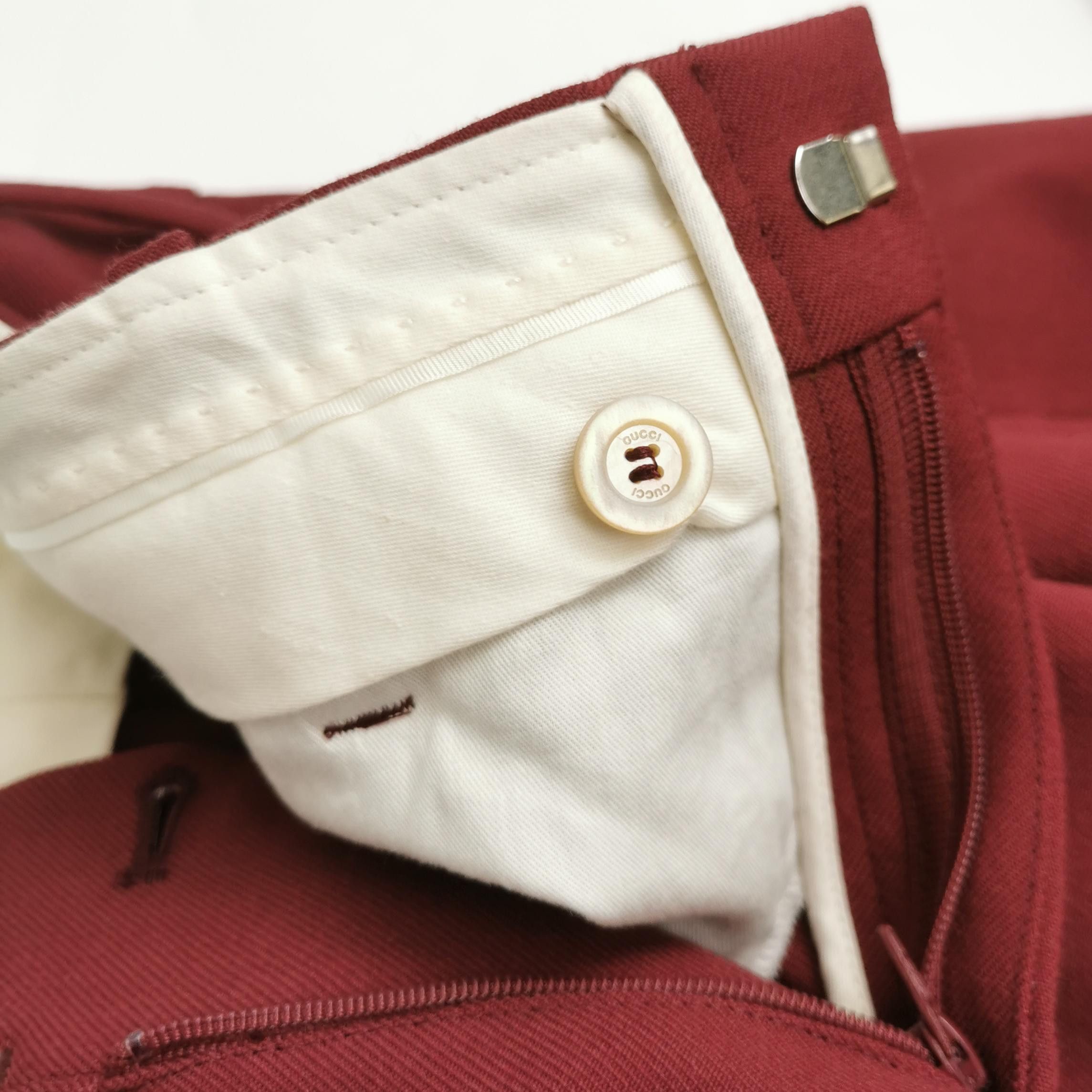 Gucci Gucci Burgundy Wool Pants Size IT 38 Size 26" / US 2 / IT 38 - 3 Thumbnail