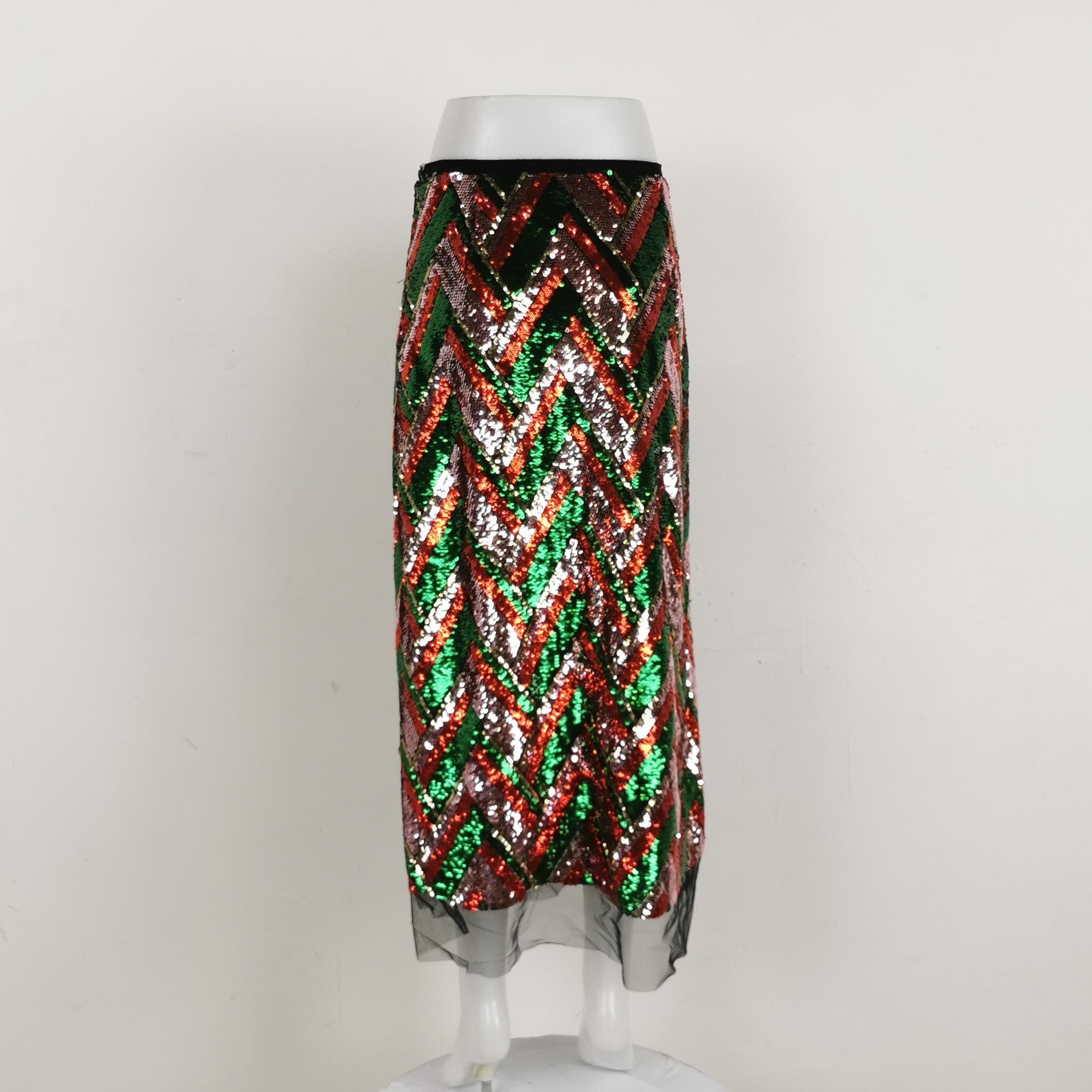 Gucci Gucci Zigzag Sequin Skirt Size 44 Size 30" / US 8 / IT 44 - 2 Thumbnail