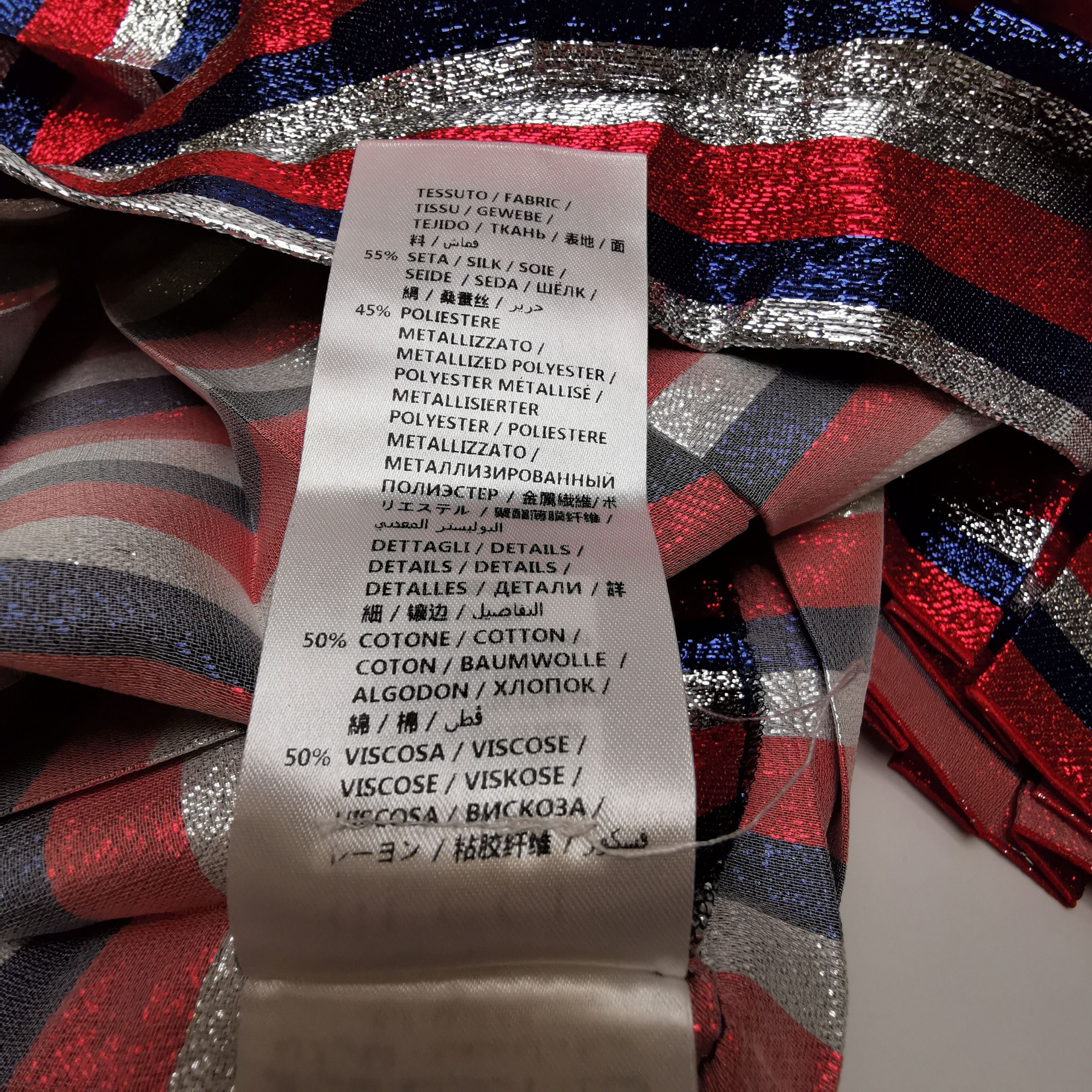 Gucci Gucci Metallic Stripe Silk Blend Midi Skirt Size 44 Size 30" / US 8 / IT 44 - 8 Thumbnail